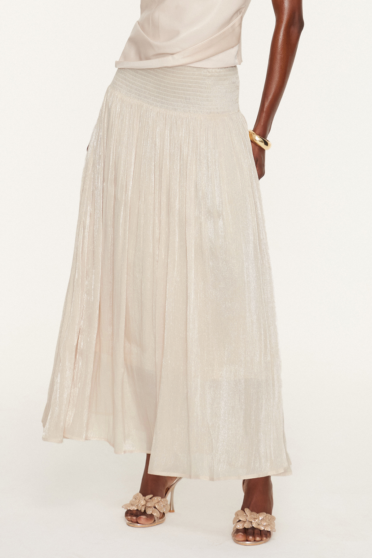 Esi High Rise Ruch Maxi Skirt
