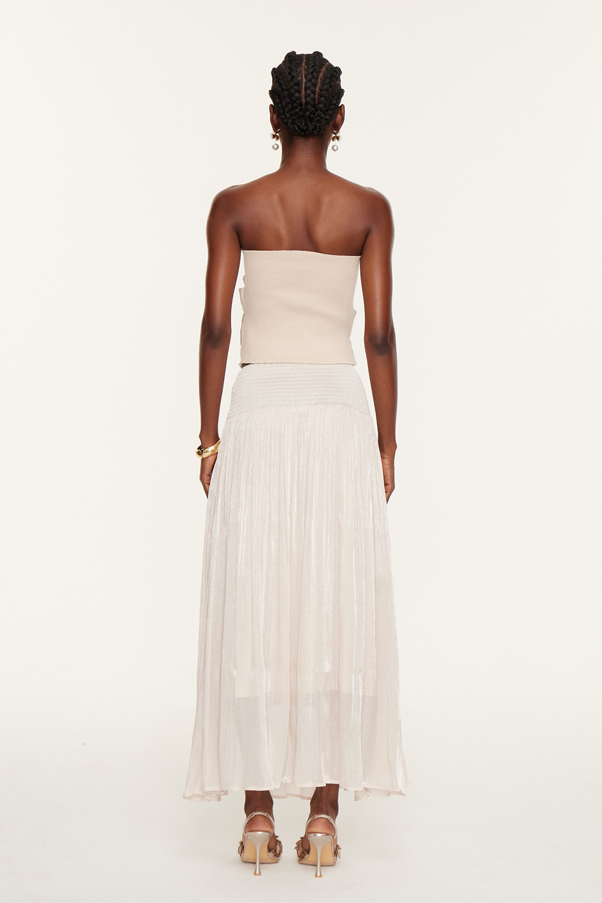 Esi High Rise Ruch Maxi Skirt