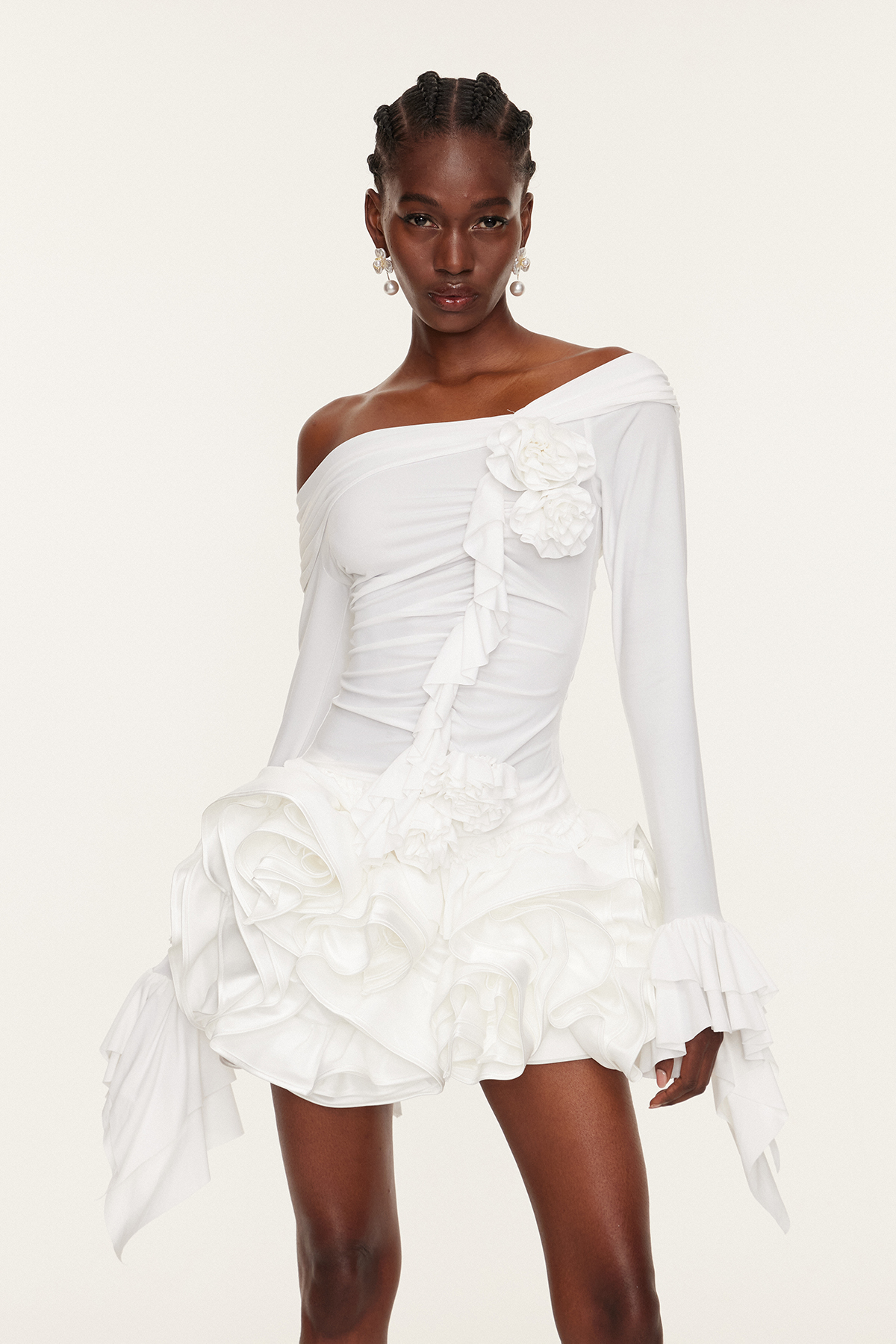 Esila Ruffle Flower Skirt Set