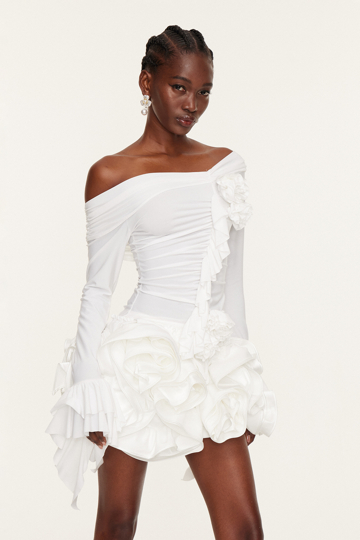 Esila Ruffle Flower Skirt Set