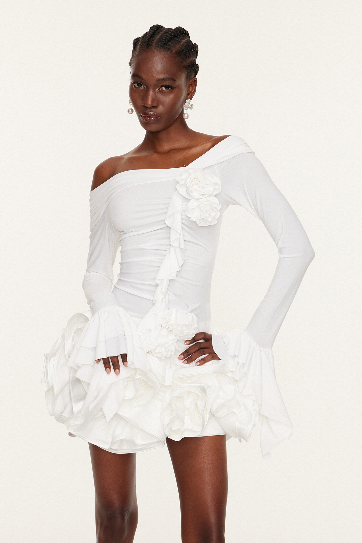 Esila Ruffle Flower Skirt Set