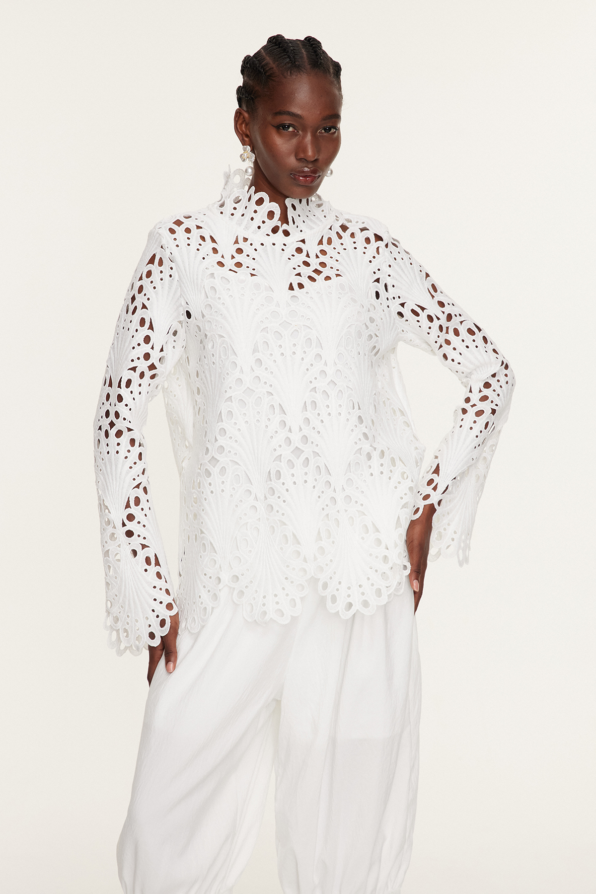 Esin High Neck Cutout Top