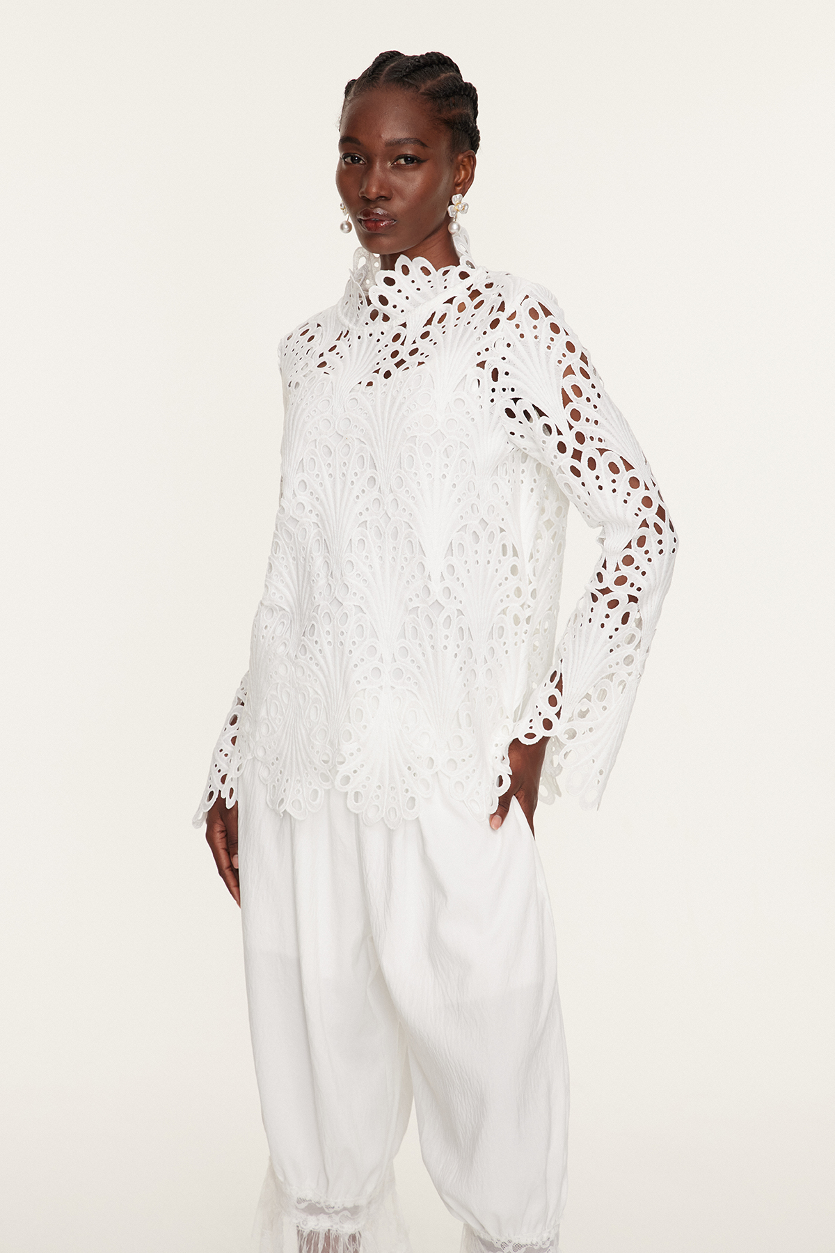 Esin High Neck Cutout Top