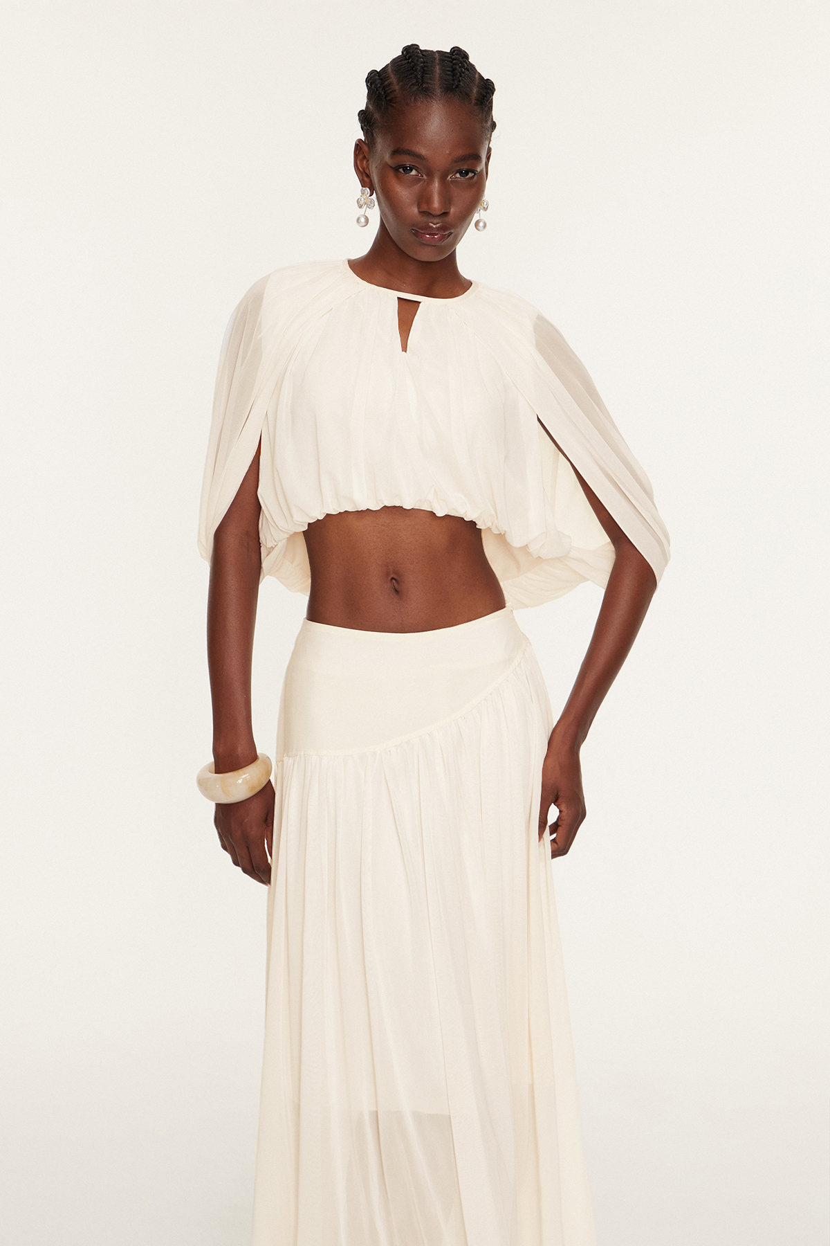 Eskil Shawl Ruch Skirt Set