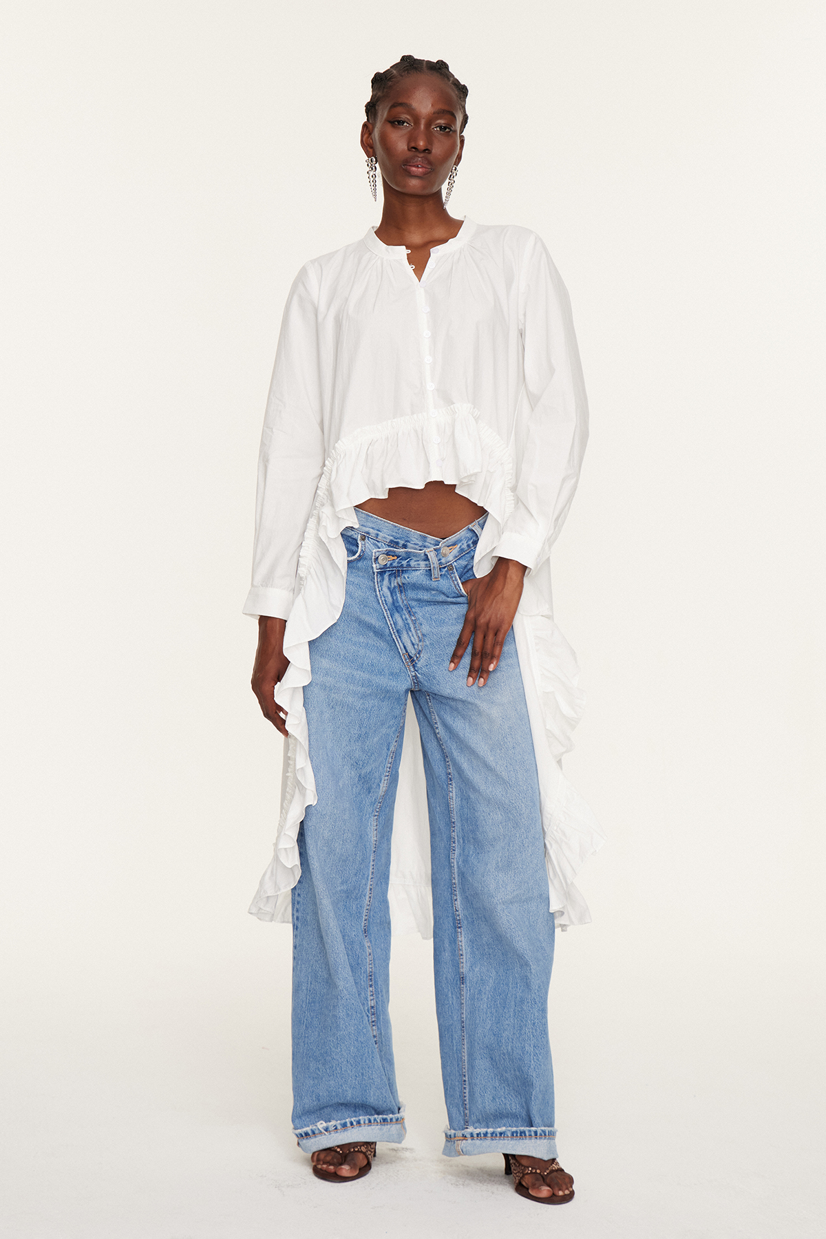 Eskinder Ruffle High Low Shirt