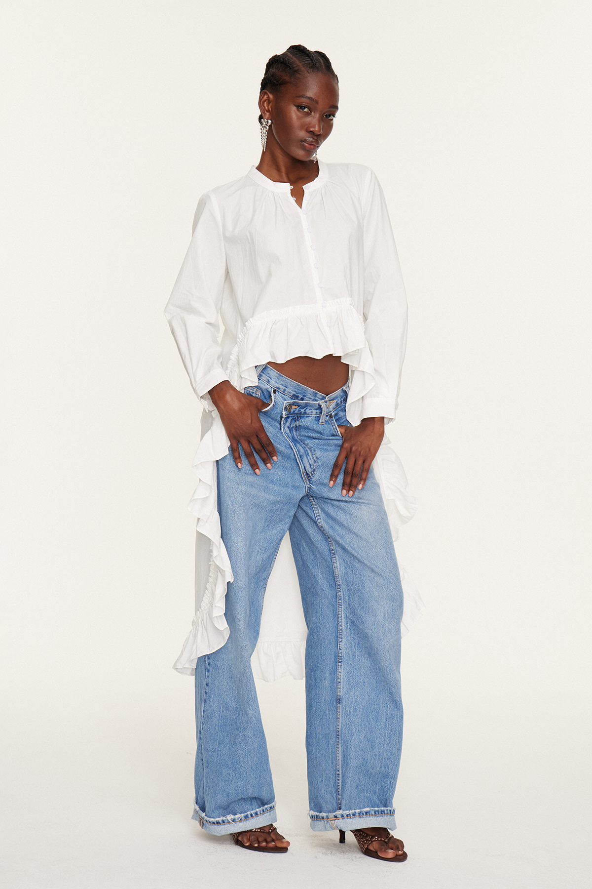 Eskinder Ruffle High Low Shirt