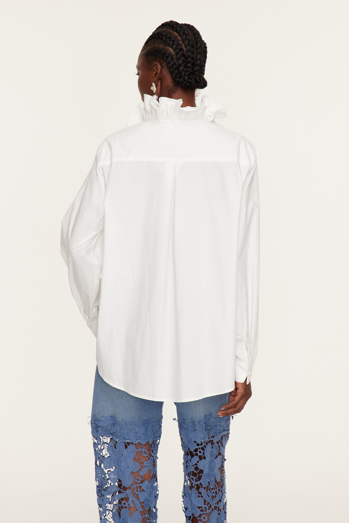 Eslem V Neck Ruffle Shirt