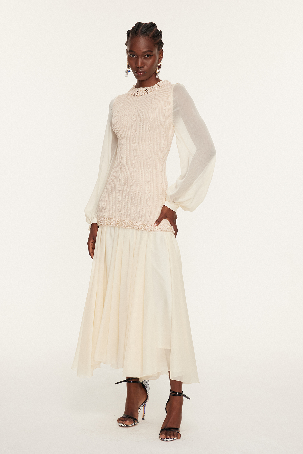 Esmanur Cochet Mesh Maxi Dress