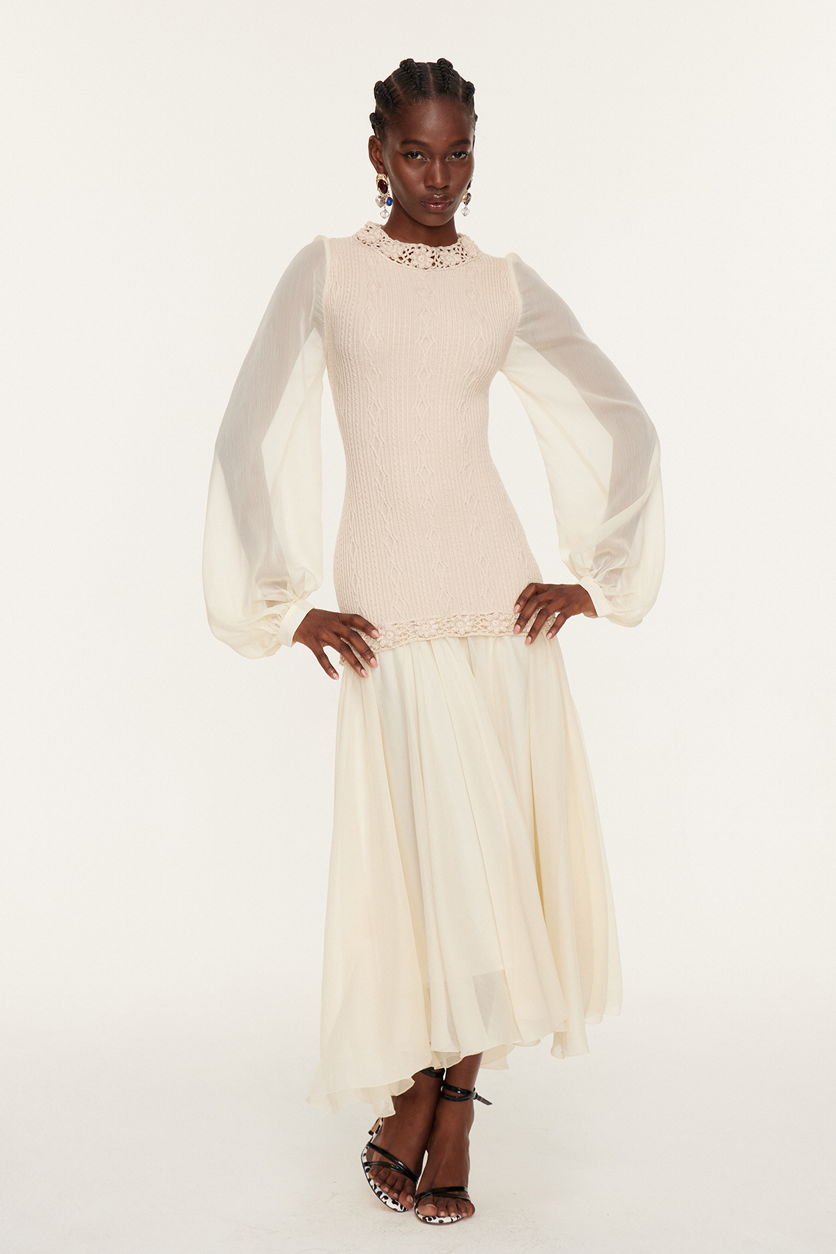 Esmanur Cochet Mesh Maxi Dress