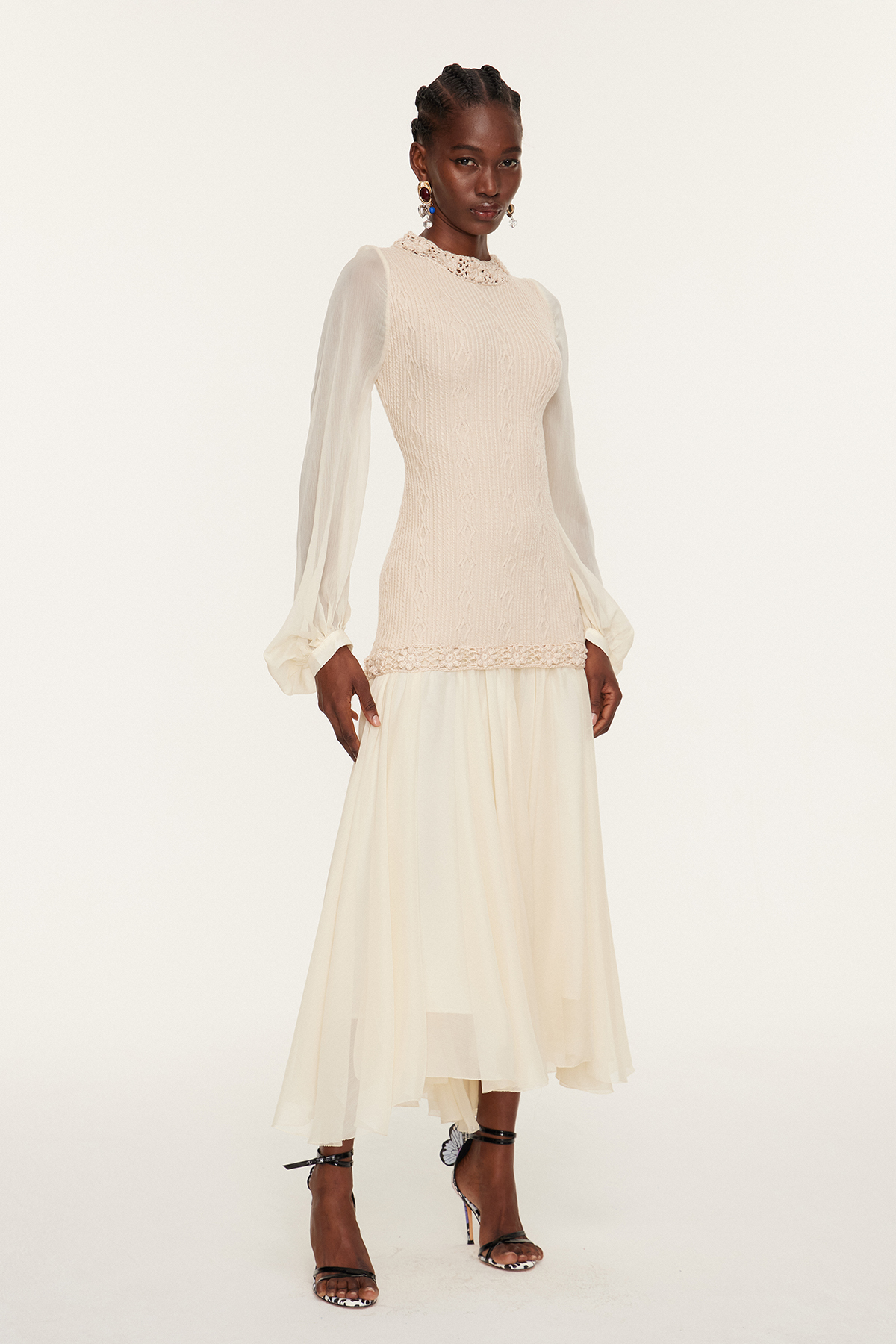 Esmanur Cochet Mesh Maxi Dress