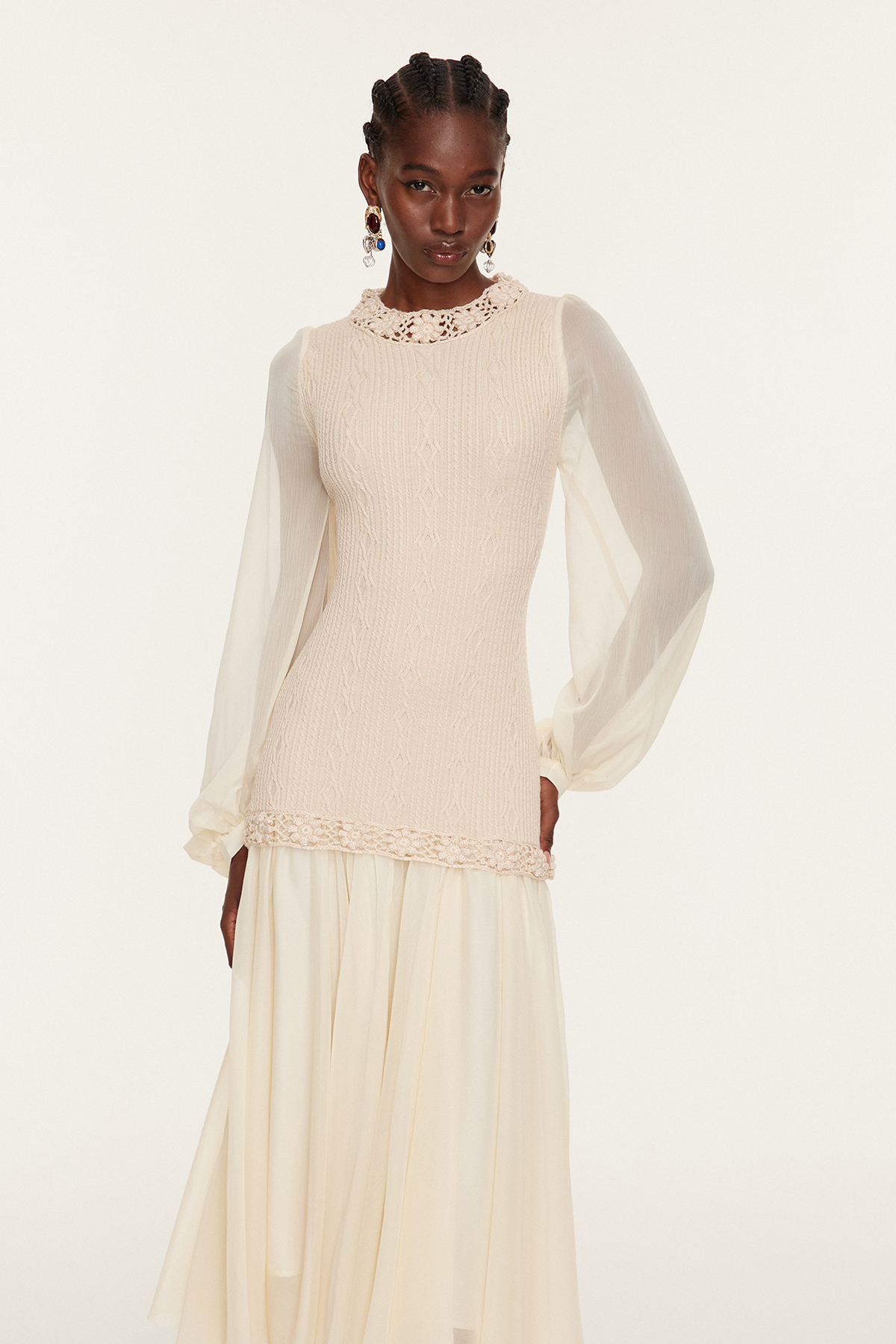 Esmanur Cochet Mesh Maxi Dress