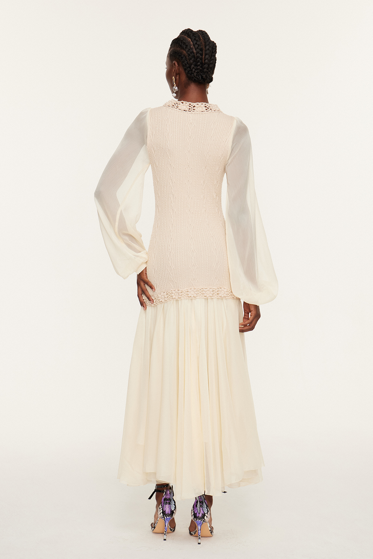 Esmanur Cochet Mesh Maxi Dress