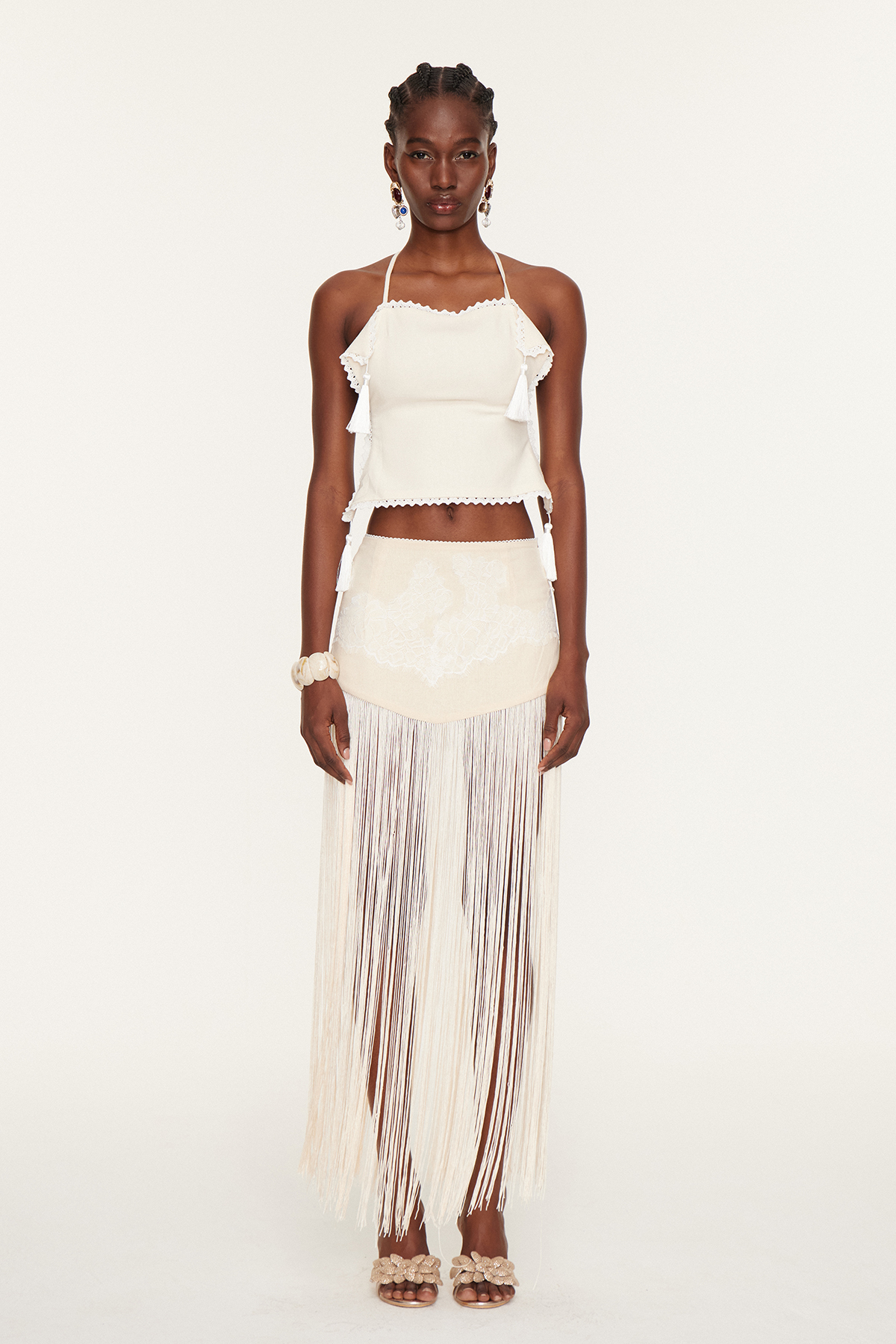 Esmaralda Backless Fringe Skirt Set