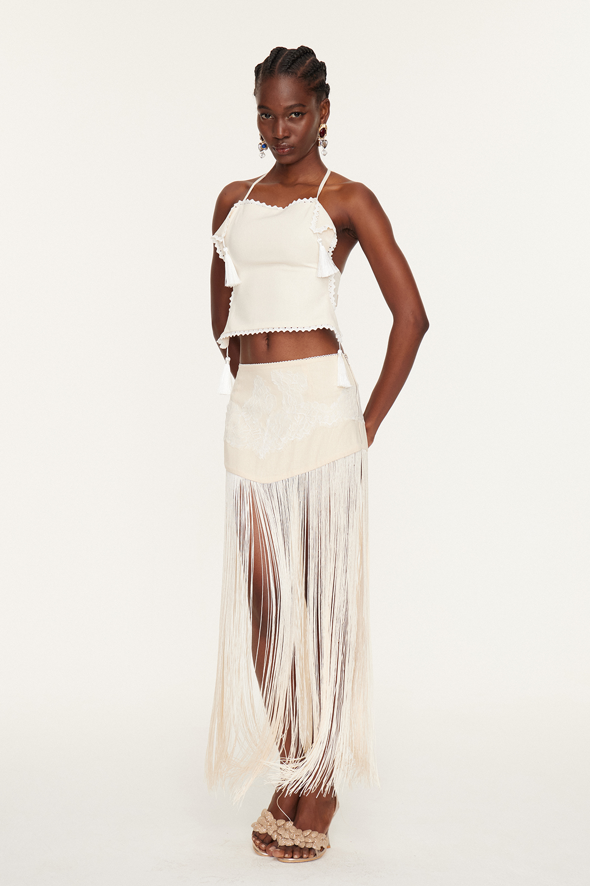 Esmaralda Backless Fringe Skirt Set