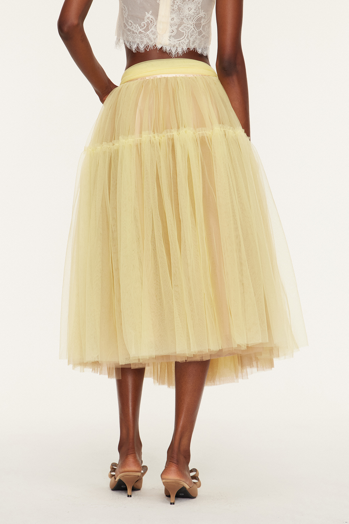 Esmatullah Mesh Bubble Midi Skirt