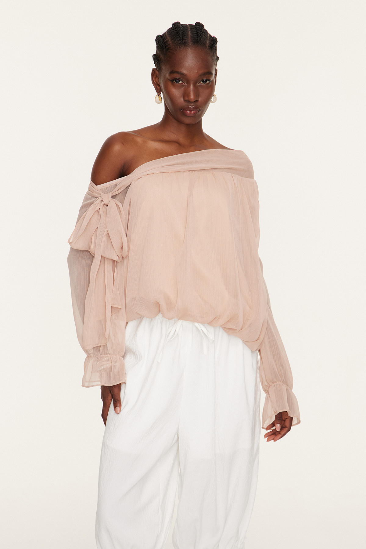 Esmeralda Asymmetric Tie Up Top In Pink