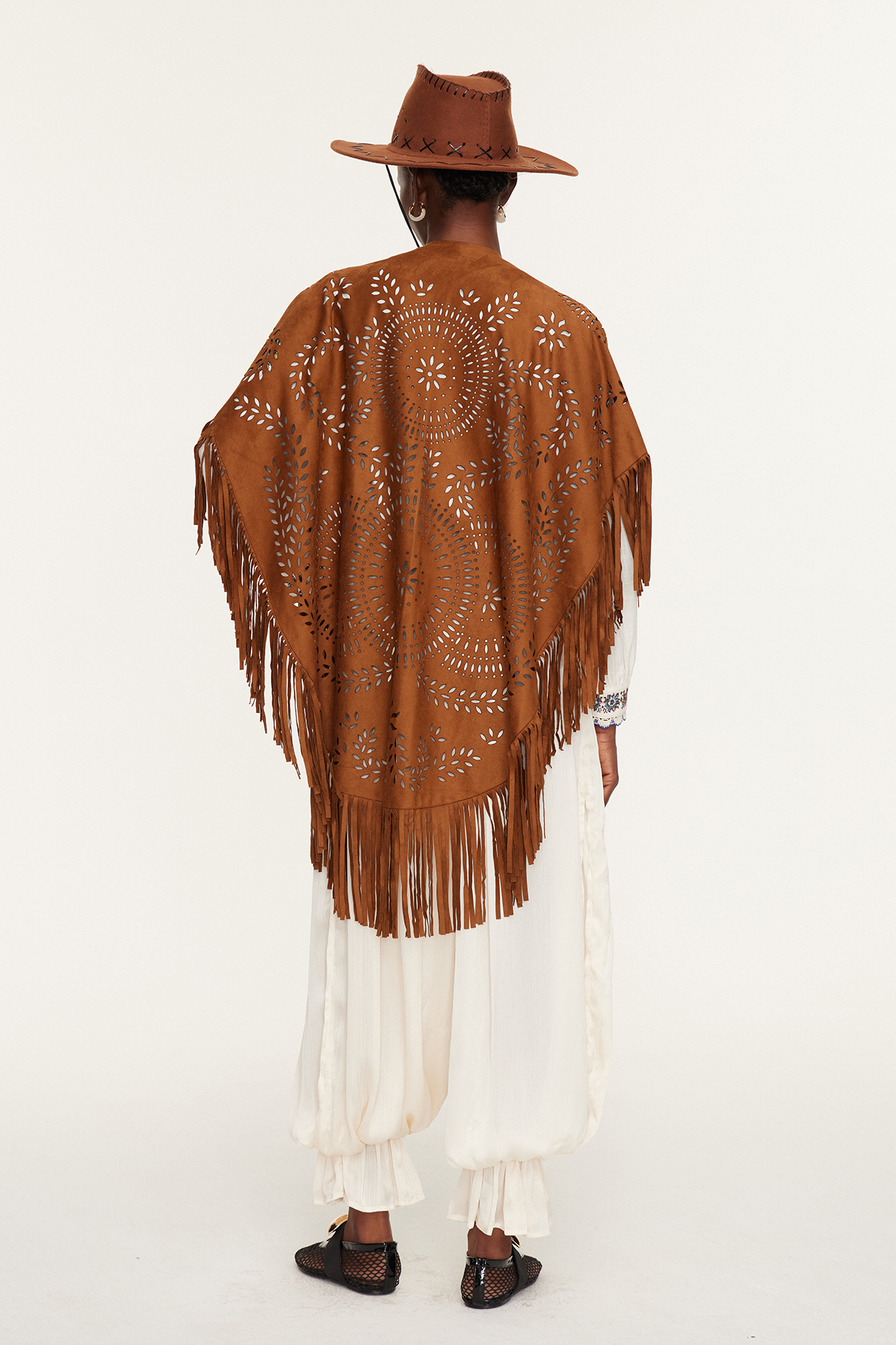 Essence Suede Fringe Shawl