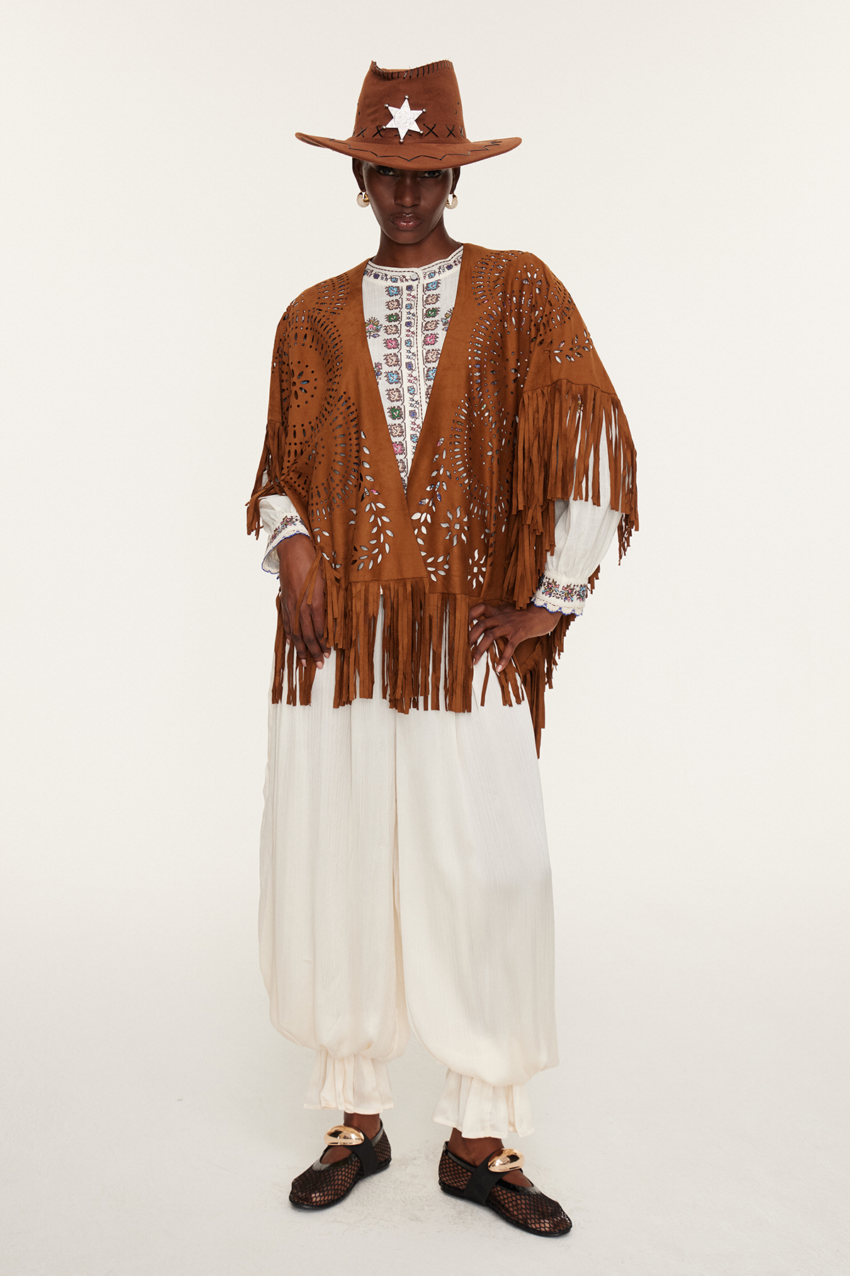 Essence Suede Fringe Shawl