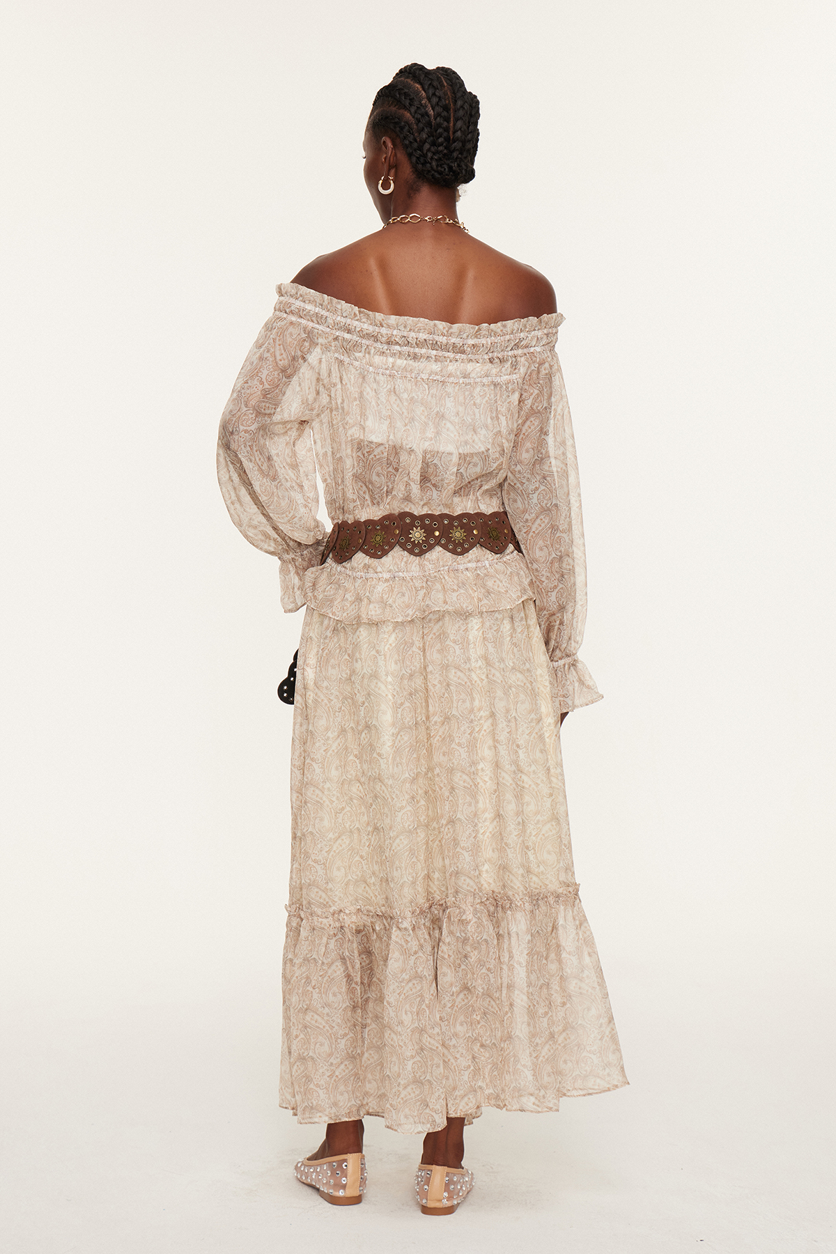 Essie Drawstring Floral Maxi Dress