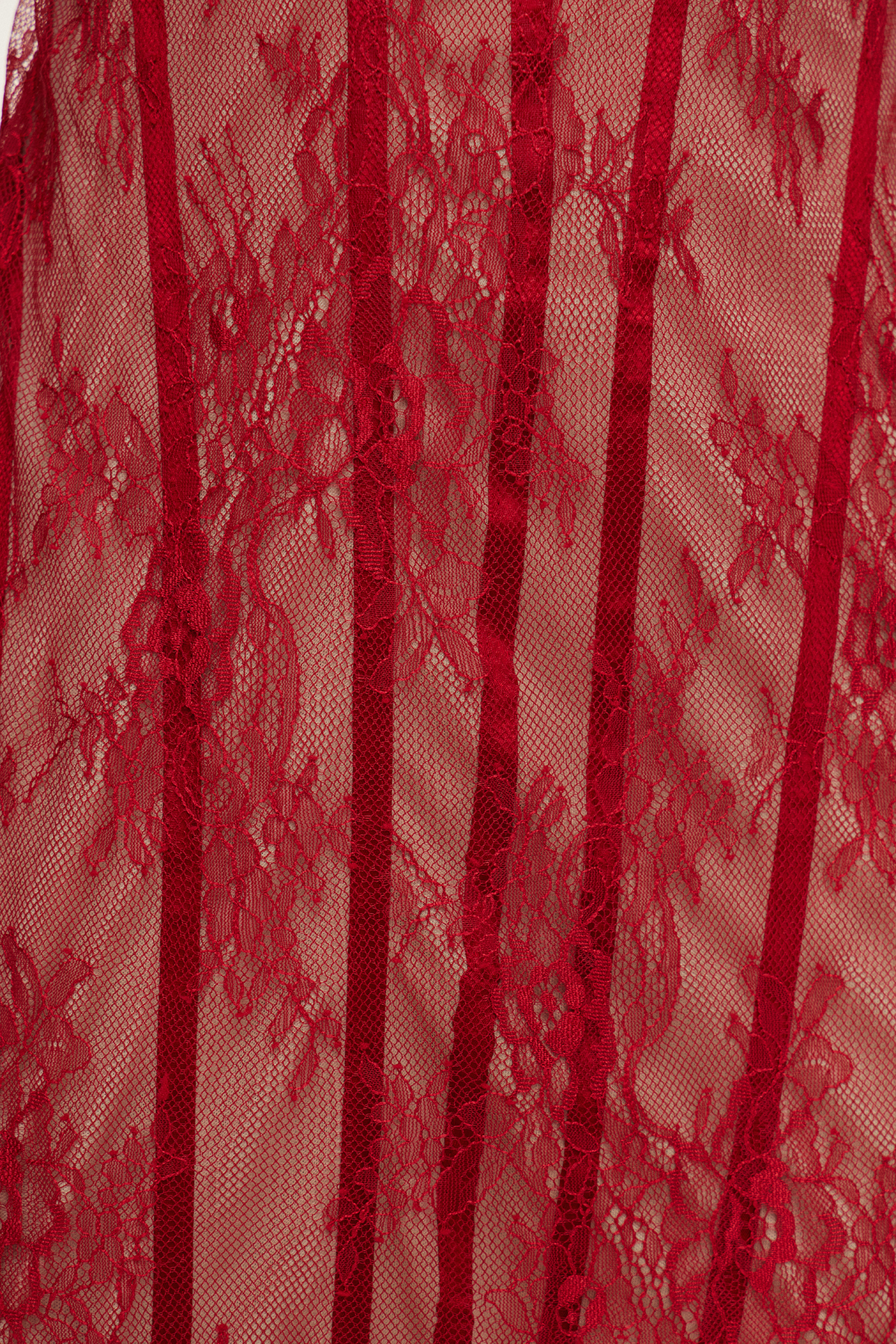 Estee Strapless Lace Bodycon Maxi Dress In Red