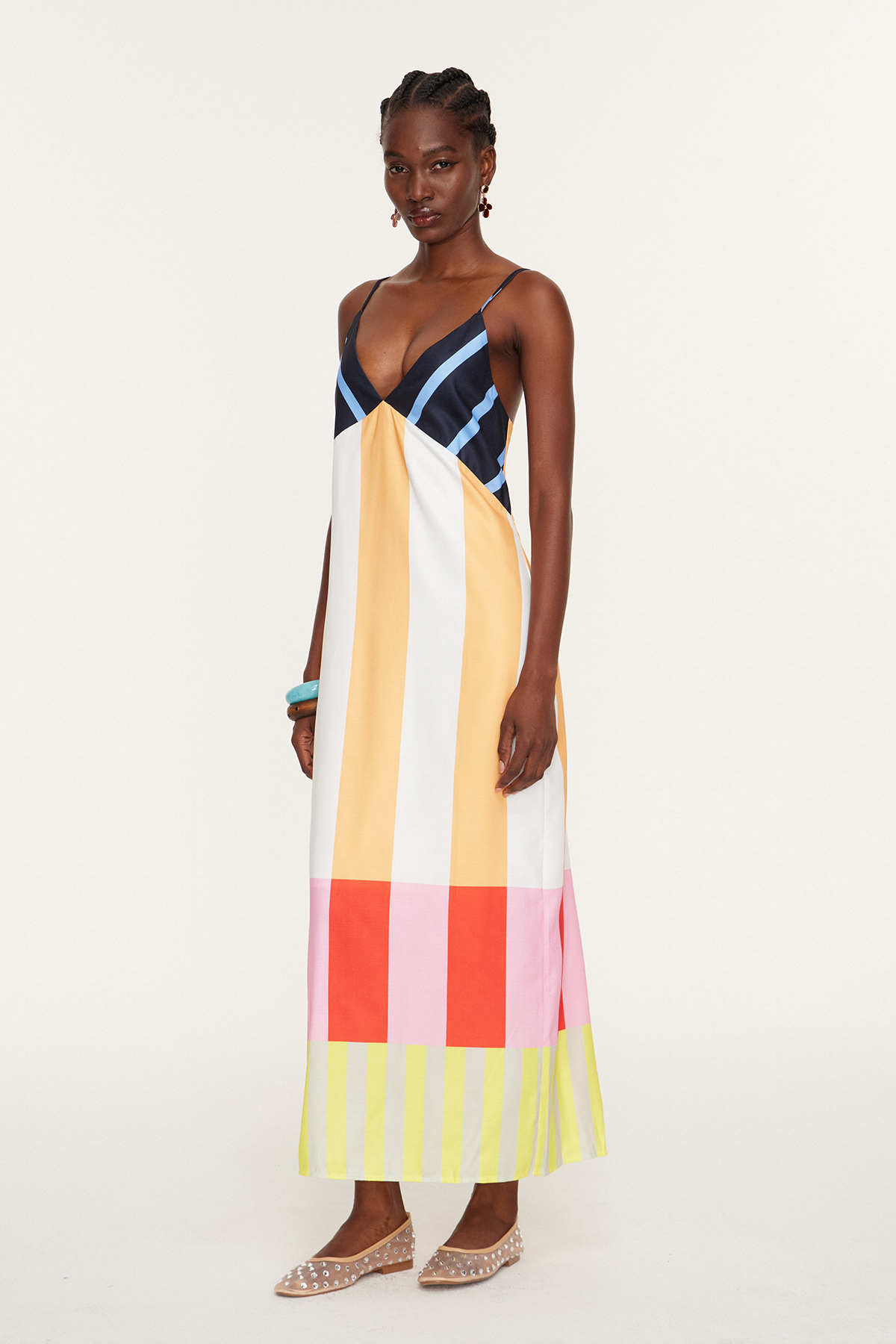 Estela Spaghetti Colorblock Maxi Dress