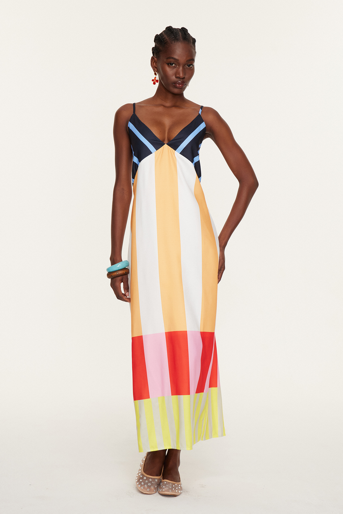 Estela Spaghetti Colorblock Maxi Dress