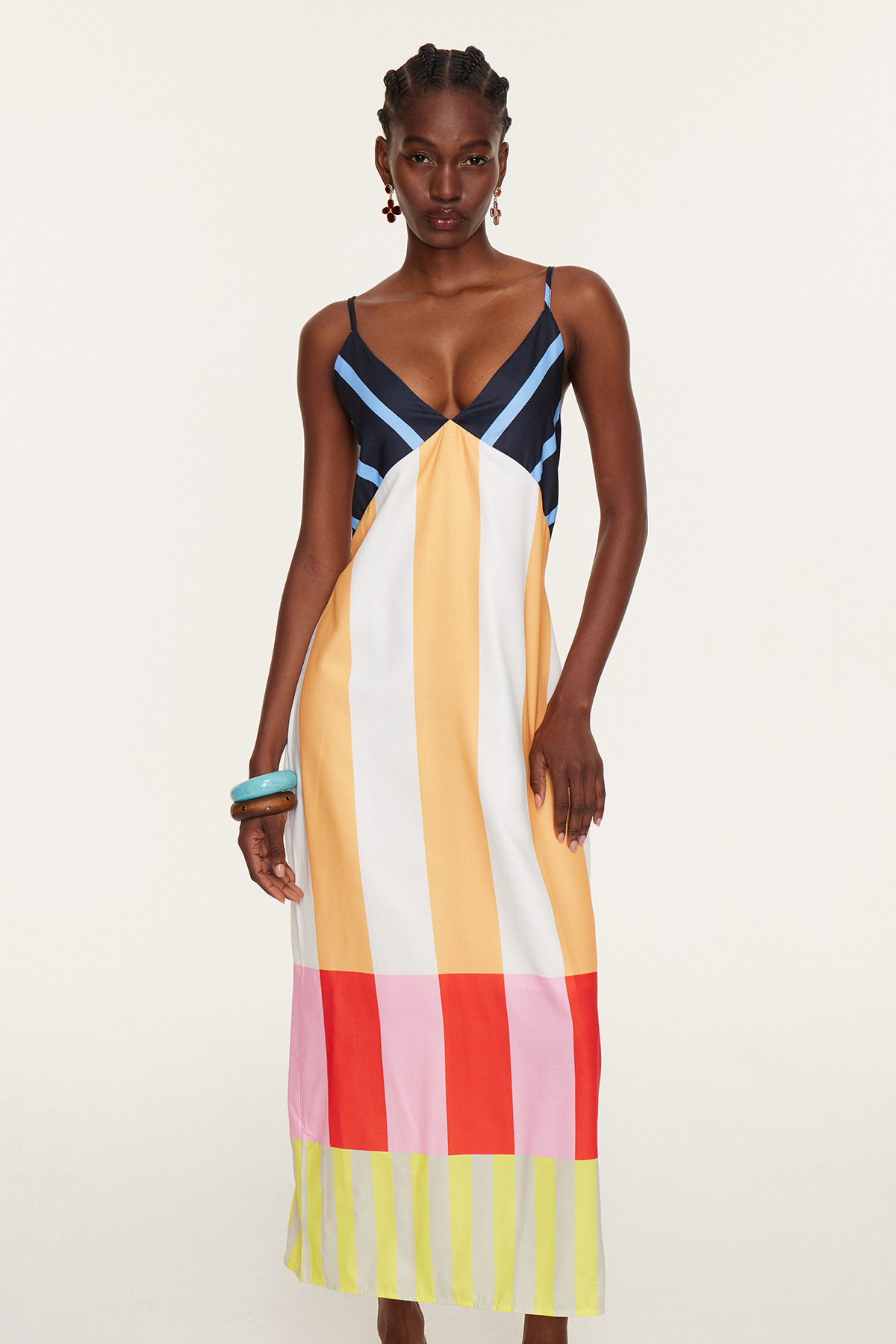 Estela Spaghetti Colorblock Maxi Dress