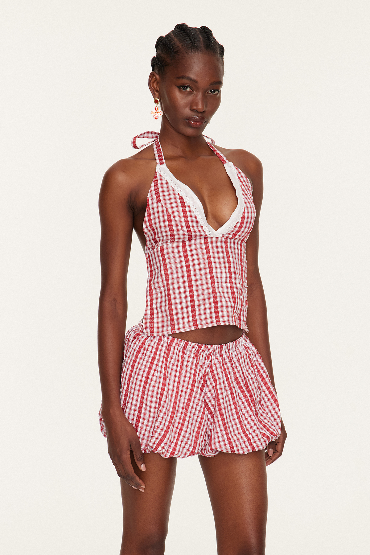 Estelita Grid Backless Skirt Set