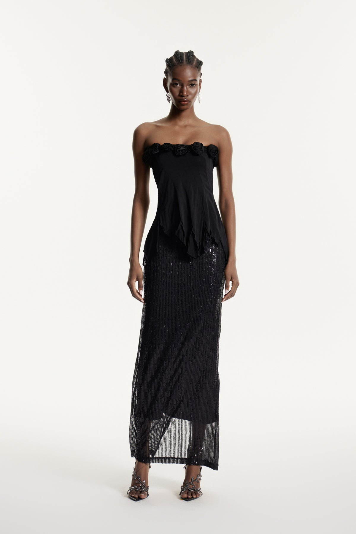 Estella Flower Fringe One Shoulder Top