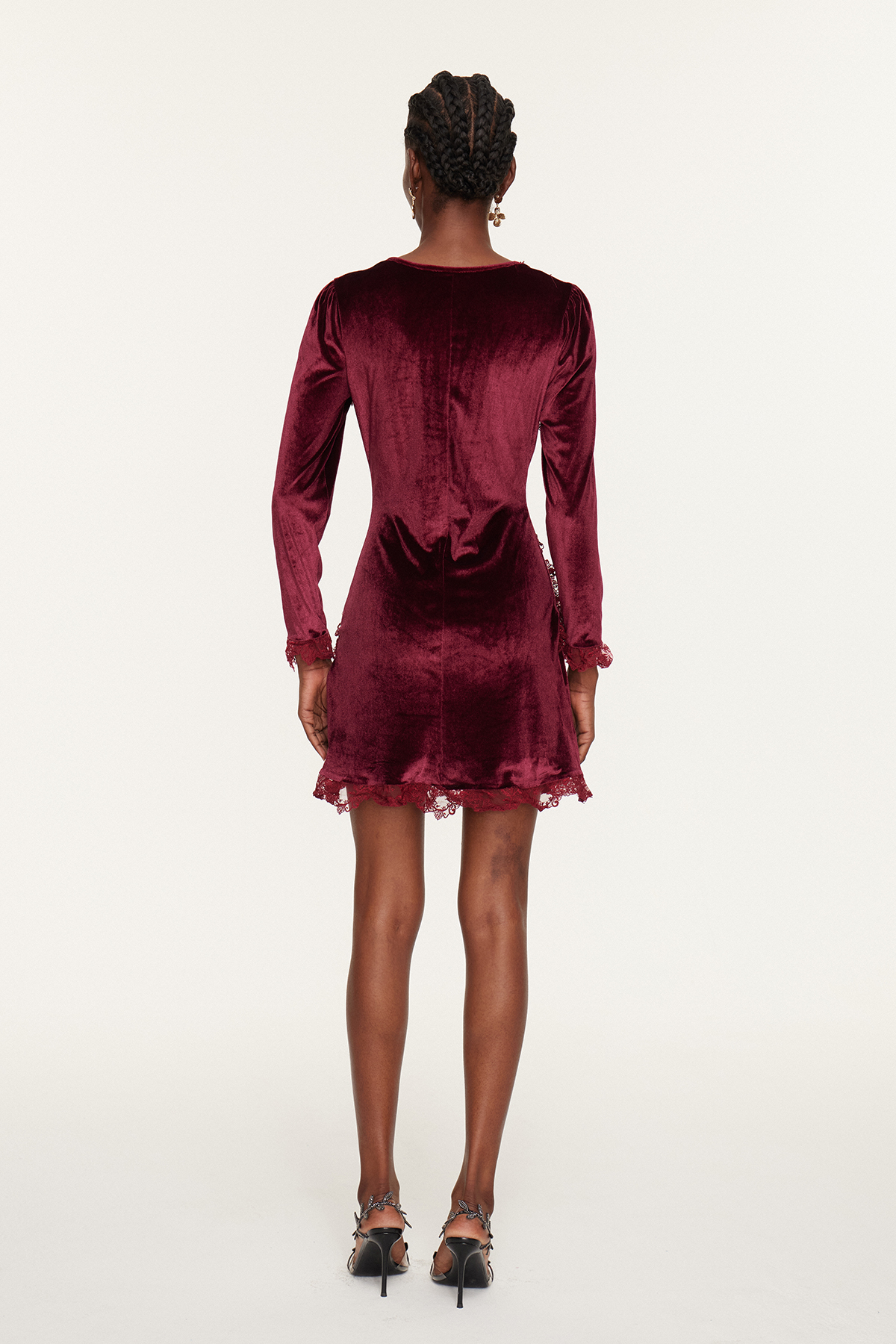 Esteve Plunge Lace Velvet Mini Dress