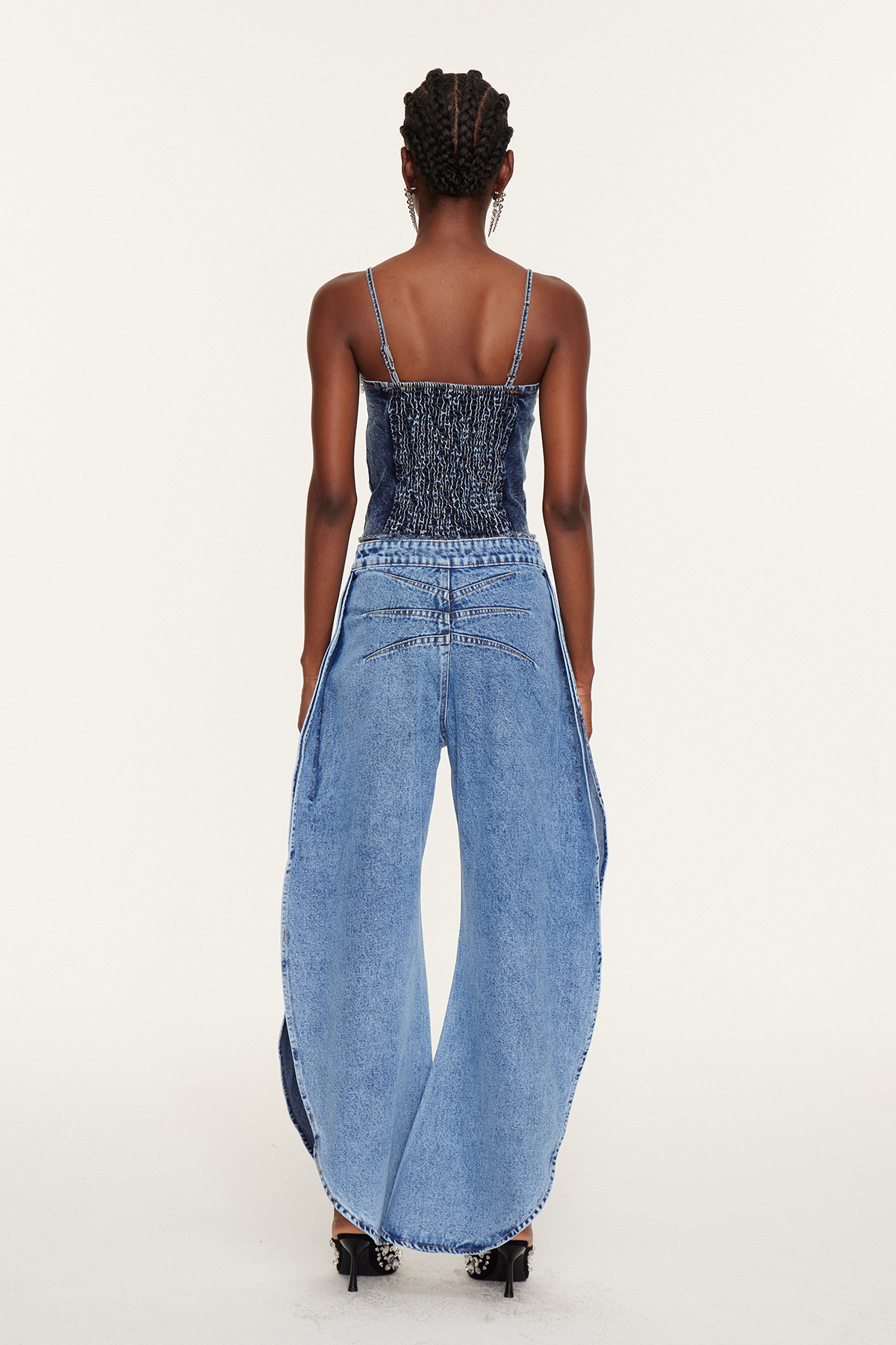 Esti Lace Up Denim Top