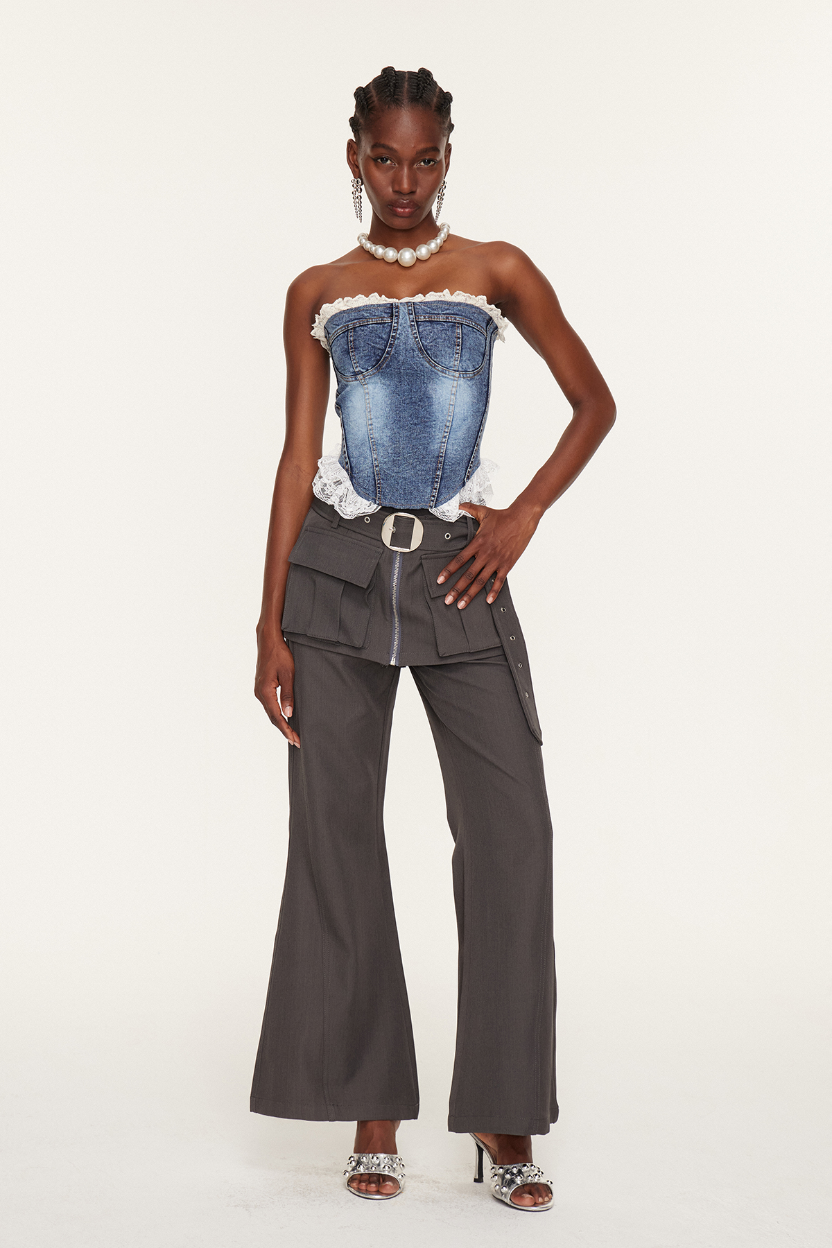 Etela Eyelet Bootcut Pants