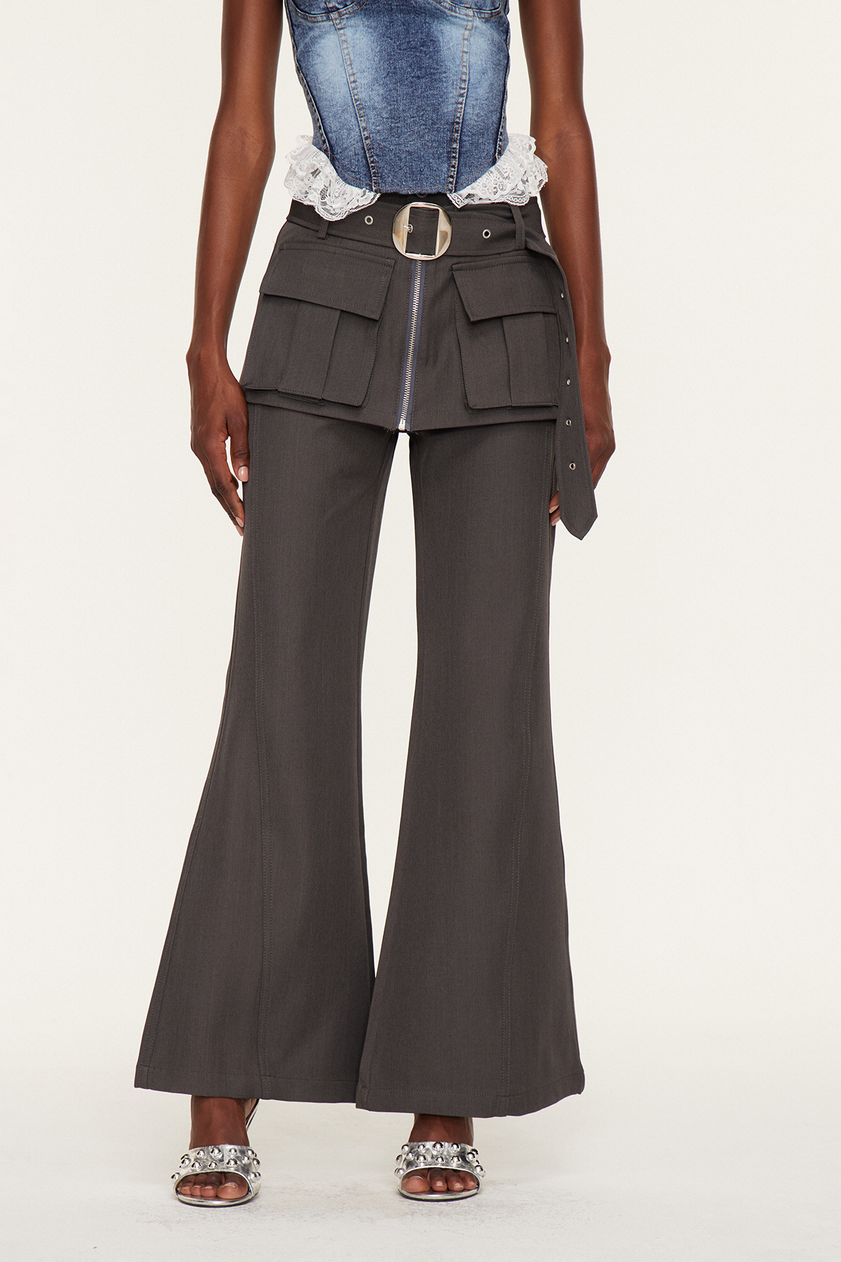 Etela Eyelet Bootcut Pants