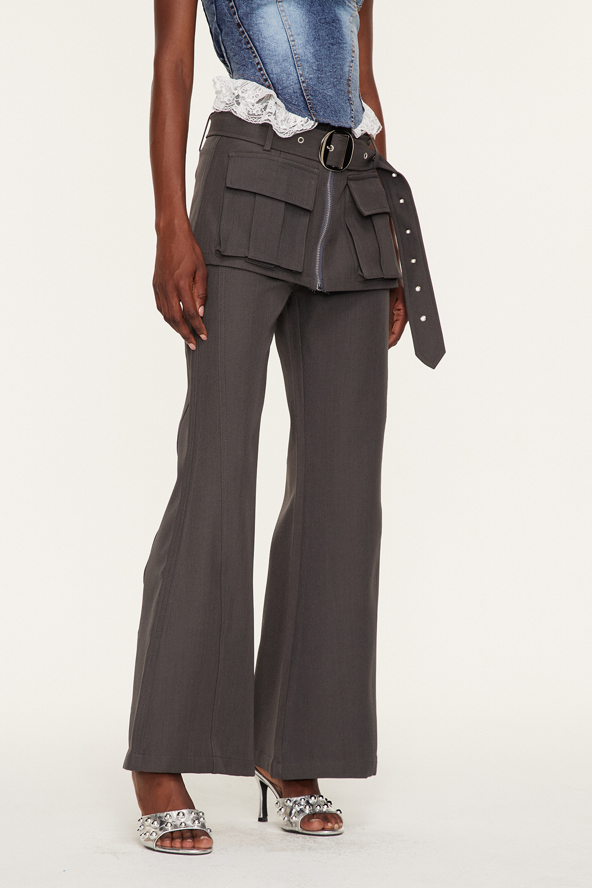 Etela Eyelet Bootcut Pants