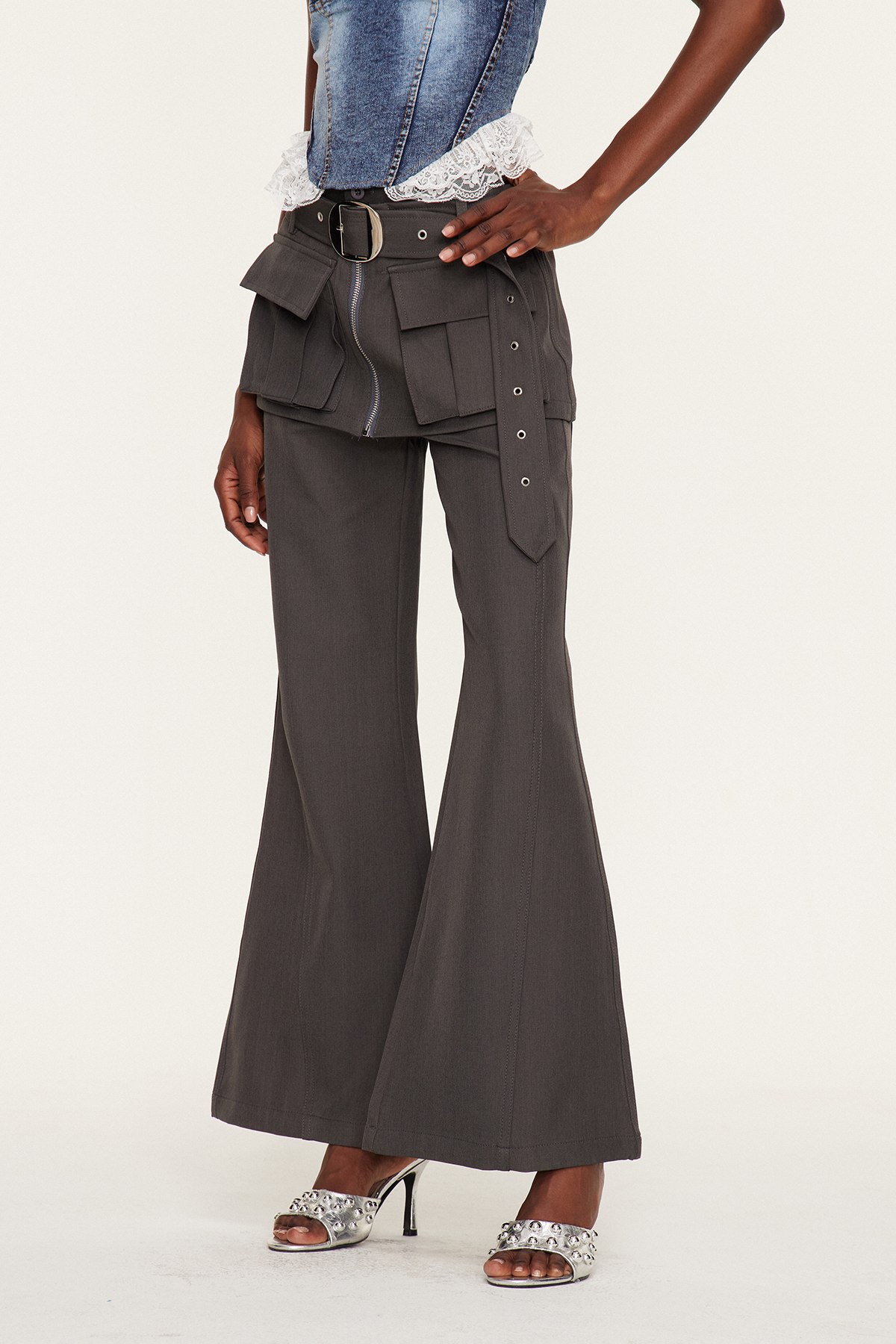 Etela Eyelet Bootcut Pants