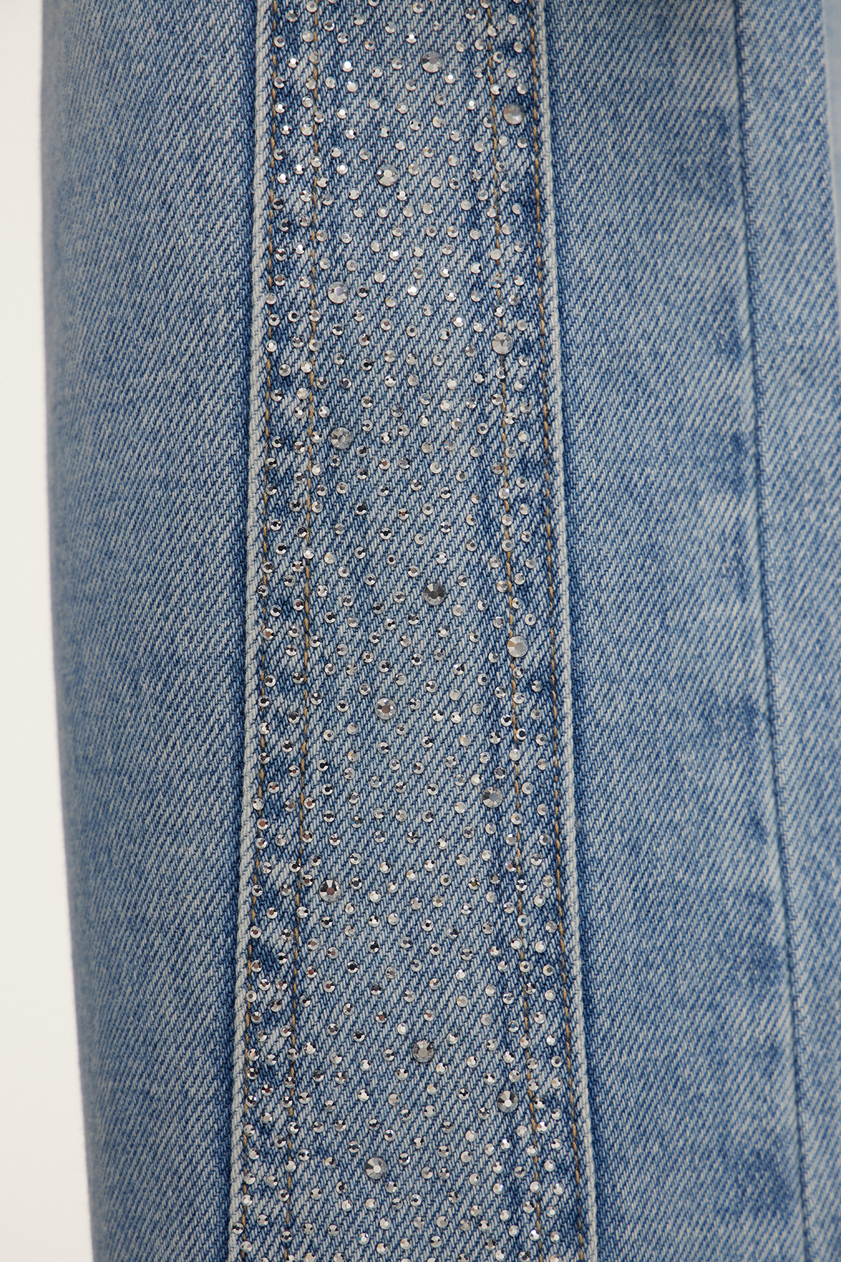Etele Rhinestone Bow Jeans