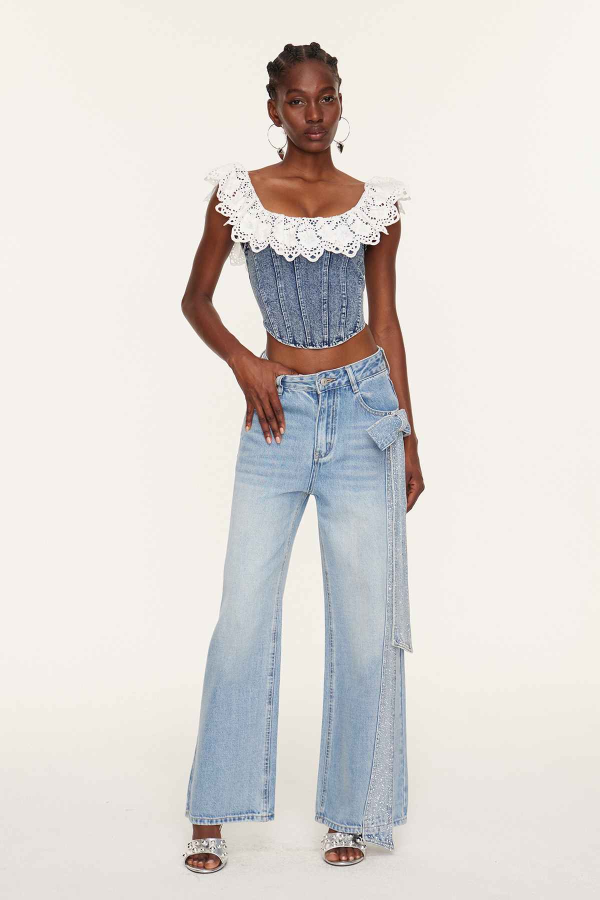 Etelka Off Shoulder Denim Top
