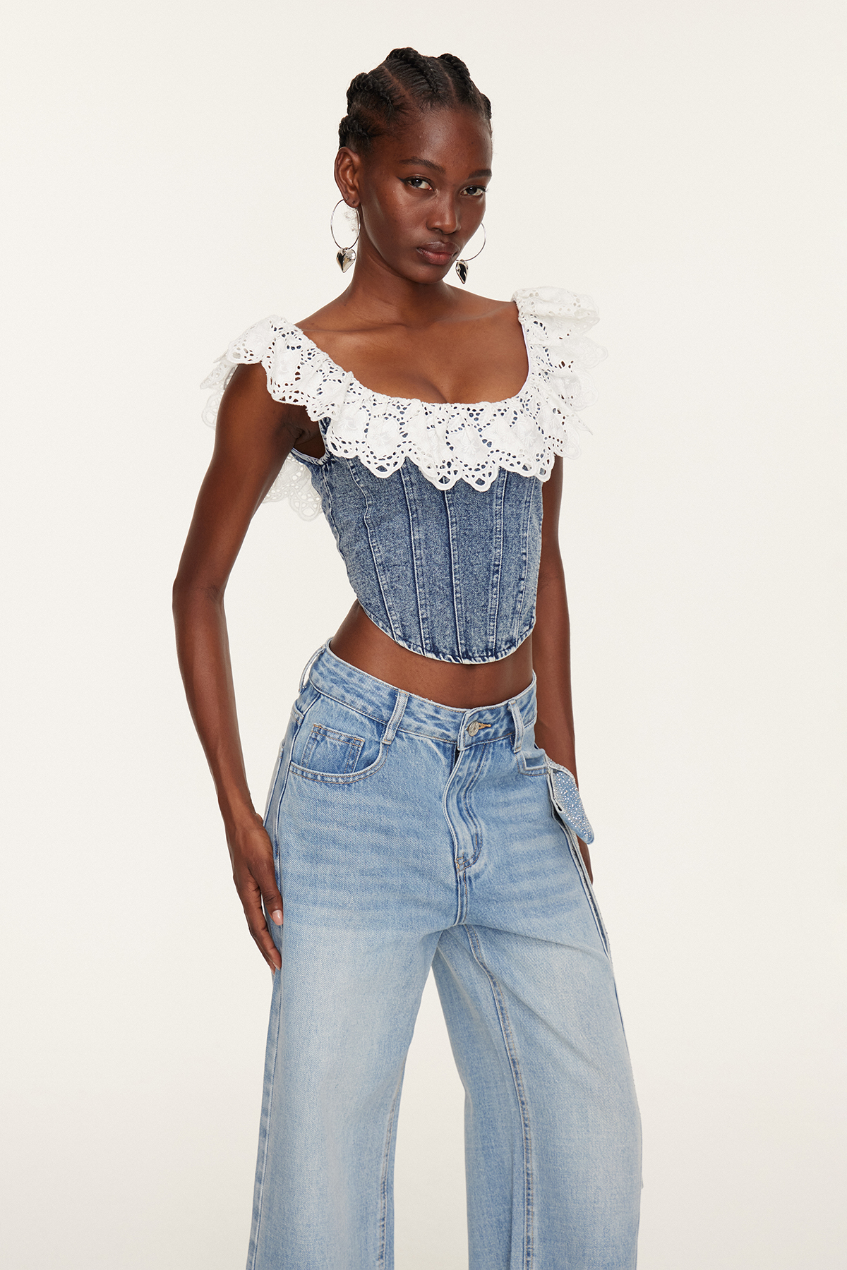Etelka Off Shoulder Denim Top