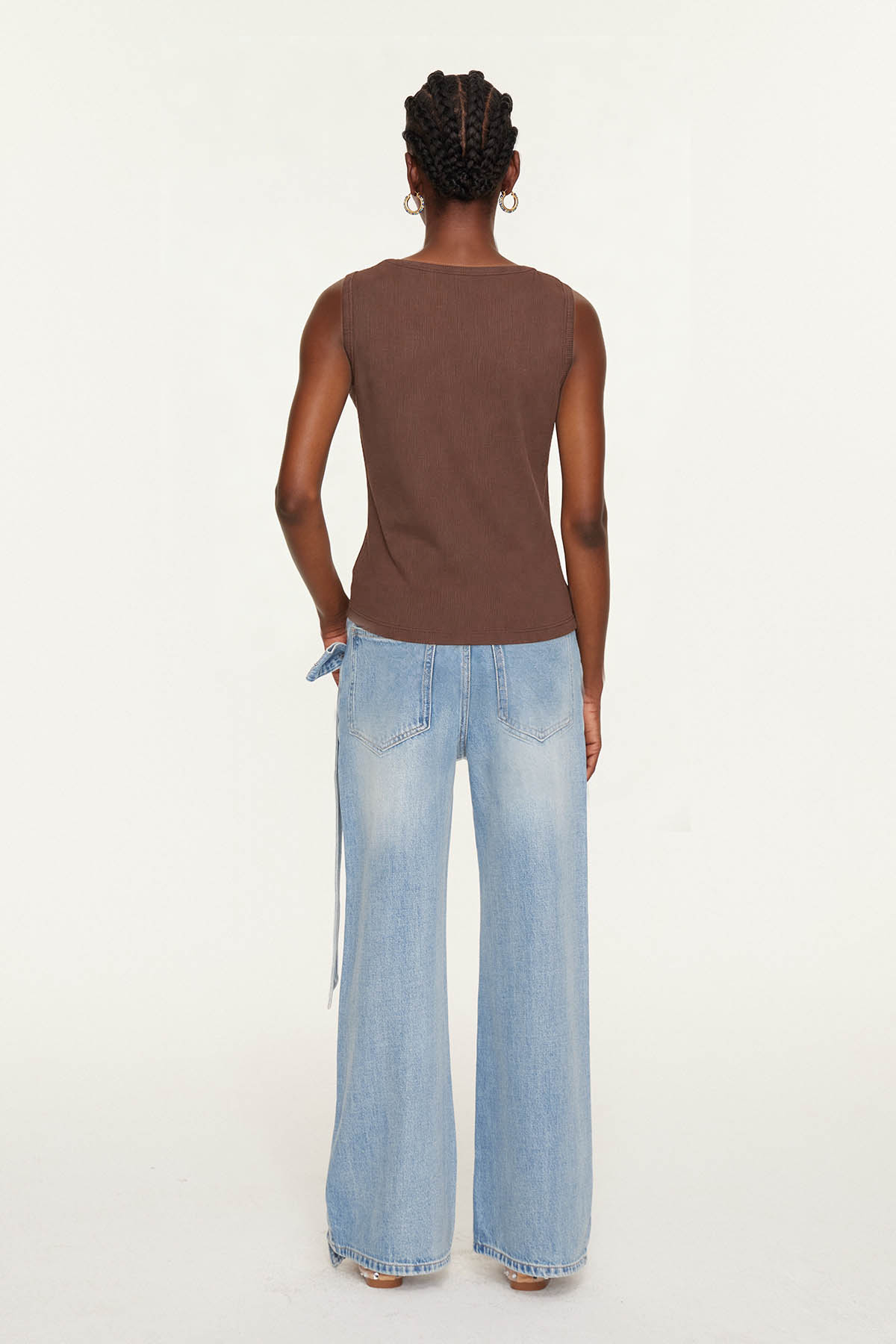 Etelvina Asymmetric Embellished Top In Brown
