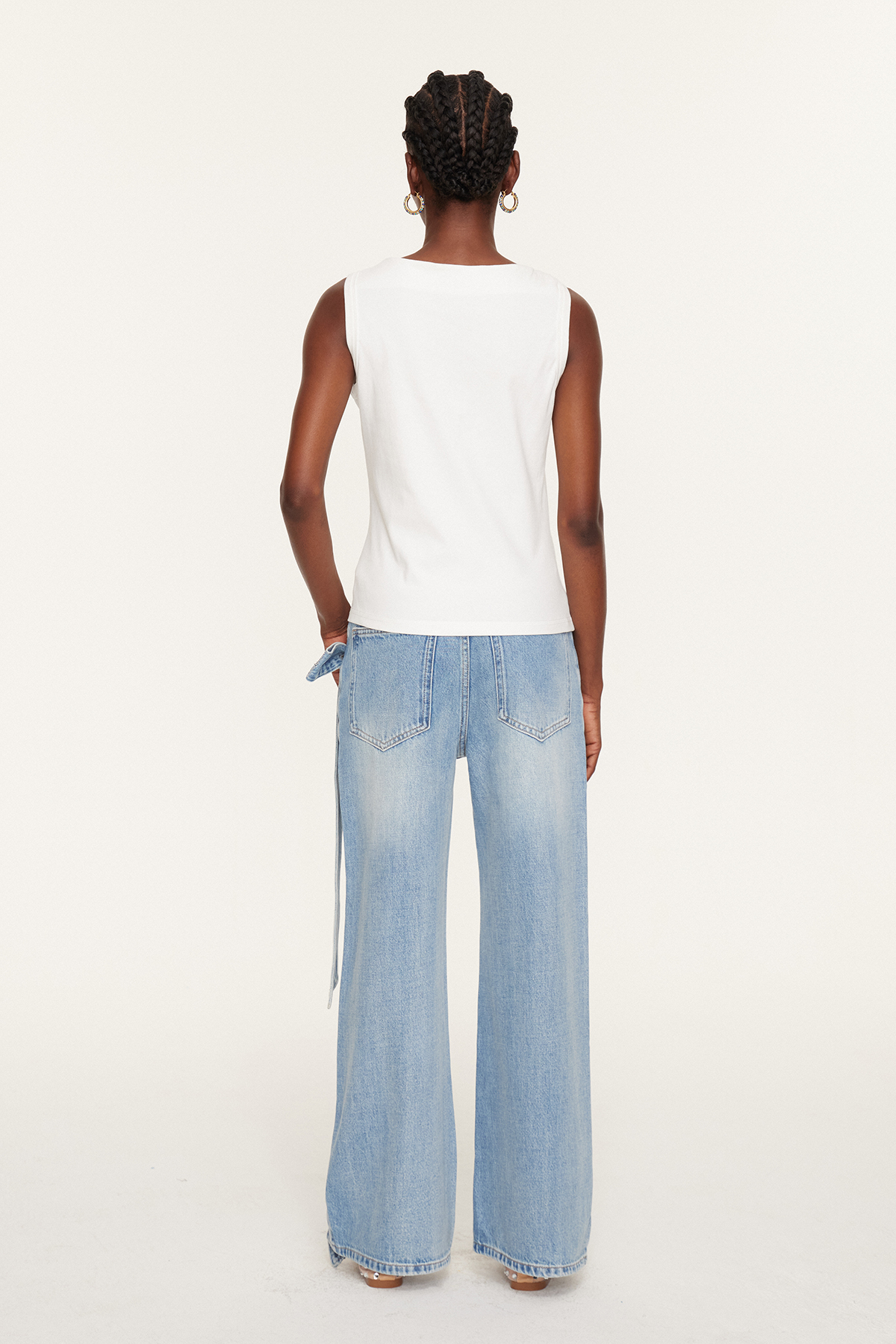 Etelvina Asymmetric Embellished Top In White