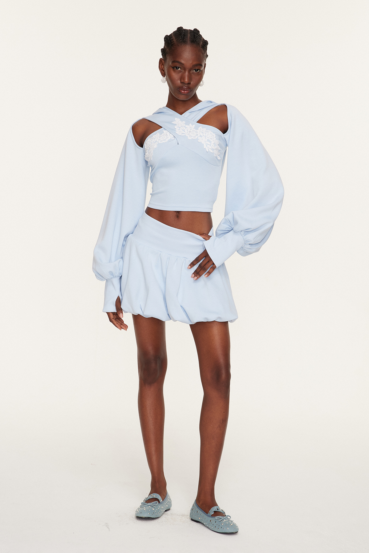 Ethel Cutout Bubble Skirt Set