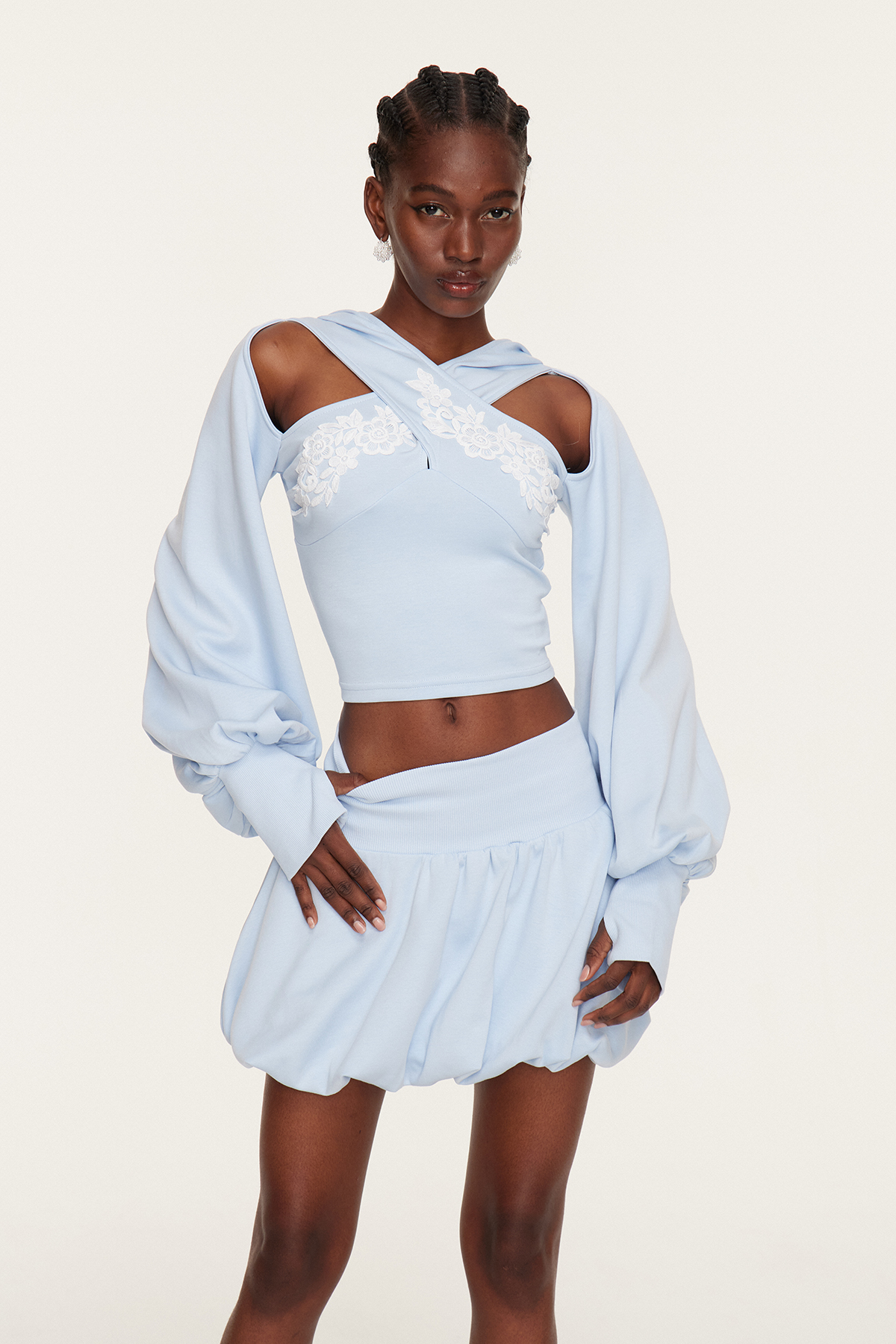 Ethel Cutout Bubble Skirt Set