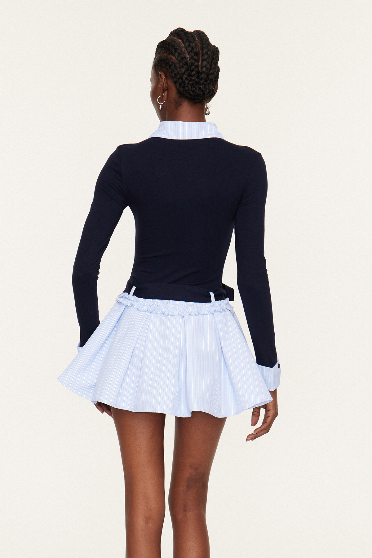 Ethelbert Stripe Tie Up Mini Dress