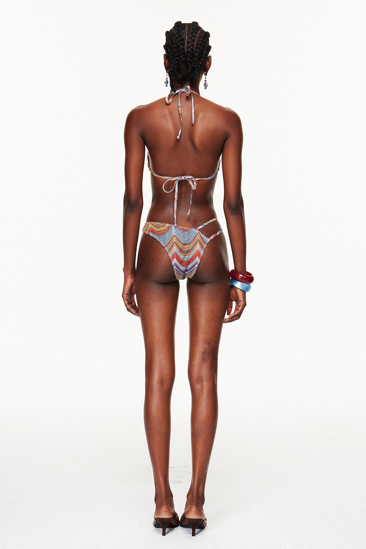 Ethelyn Asymmetric Stripe Swimwear