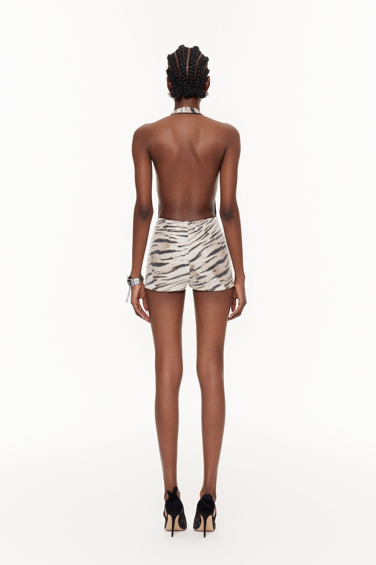 Faas Plunge Zebra Print Playsuit