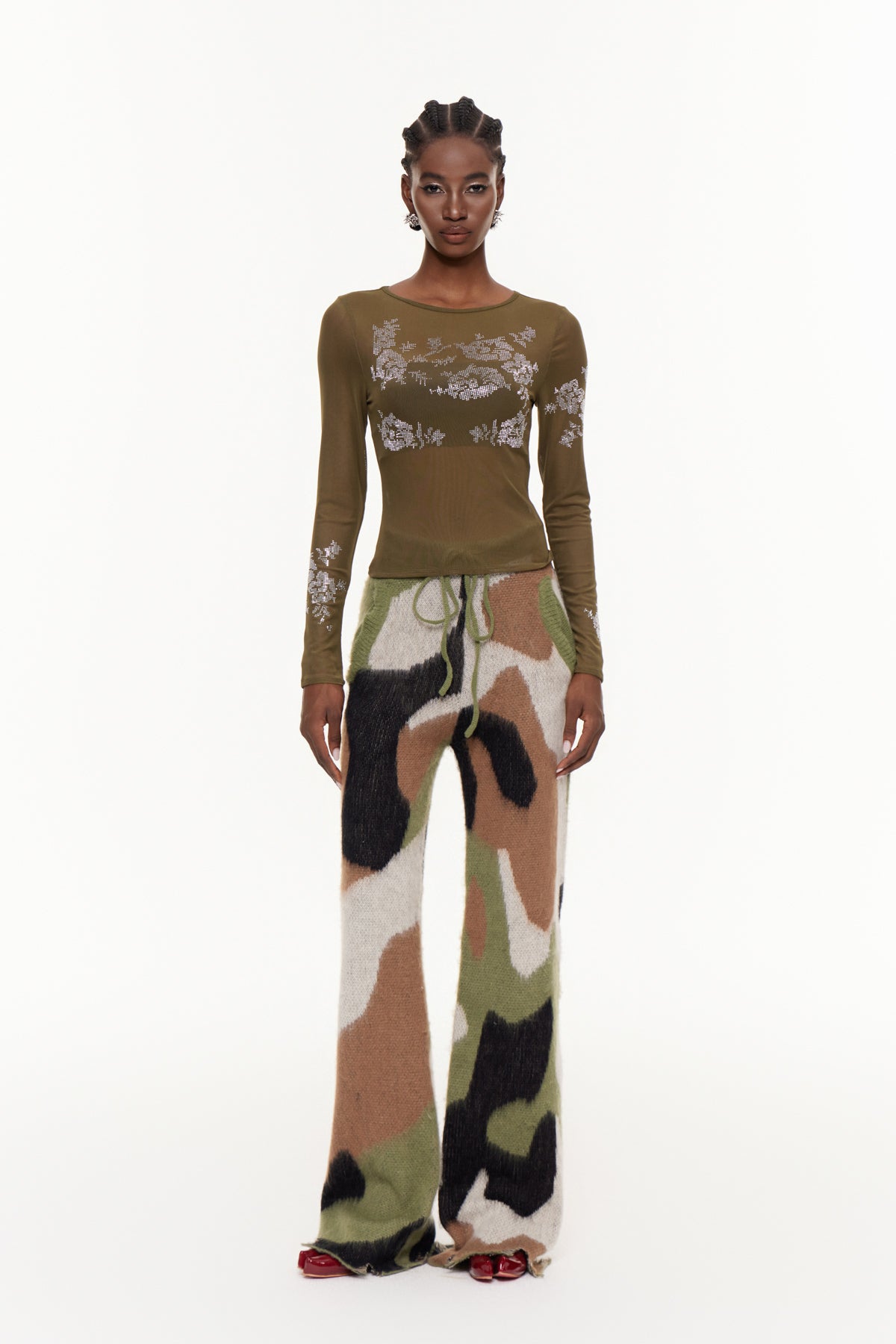 Fabien Camouflage Print Kint Pants
