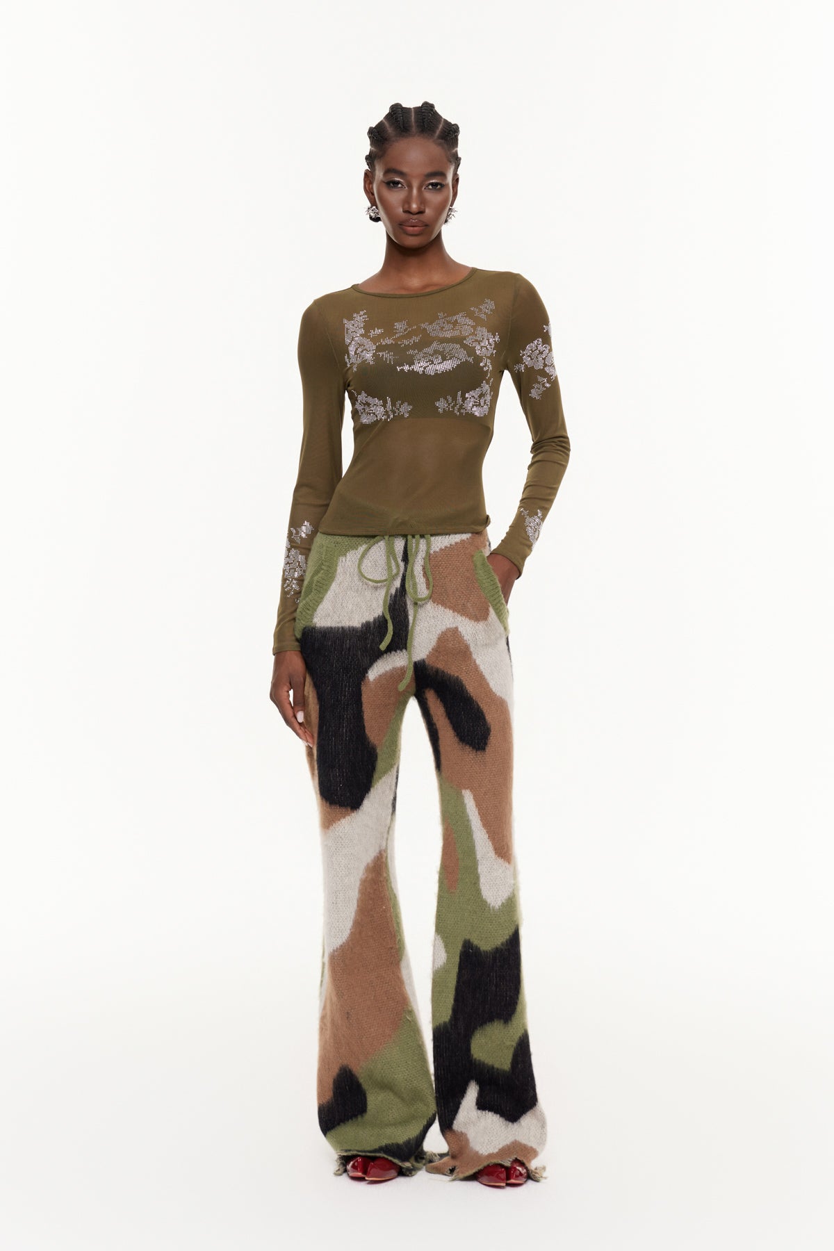 Fabien Camouflage Print Kint Pants