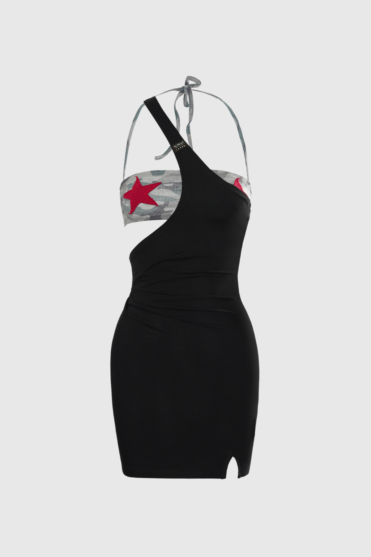 Fabien Deconstruct Camouflage Bodycon Mini Dress