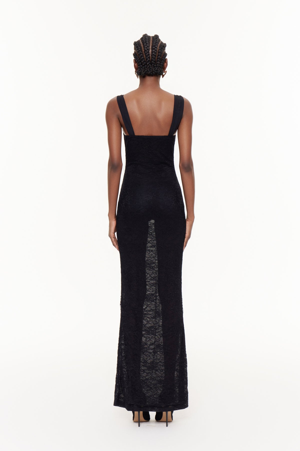 Fabio Spaghetti Lace Maxi Dress