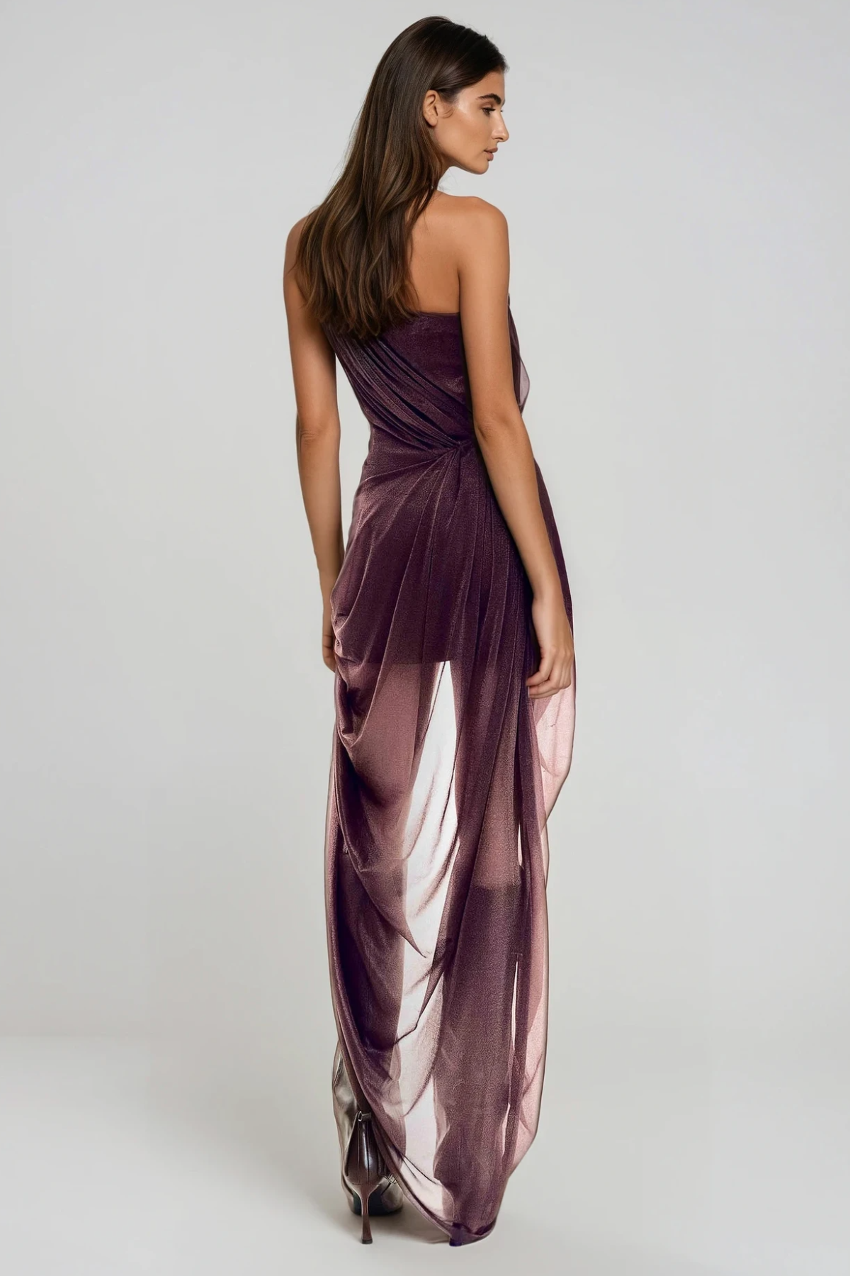 Fabrizio Strapless Draped Flower Mini Dress